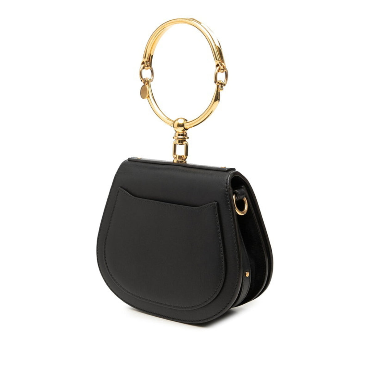Chloé Black Gold Leather Handbag Shoulder Bag (Pre-Owned)