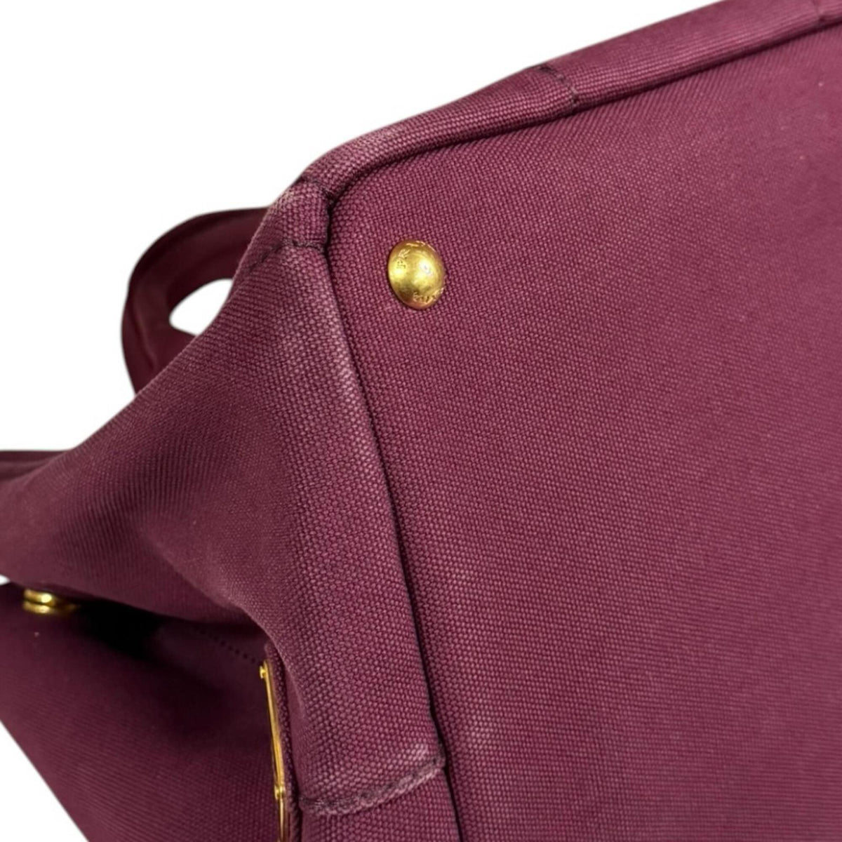 Prada Canapa Red Color Canvas Shoulder Bag (Pre-Owned)