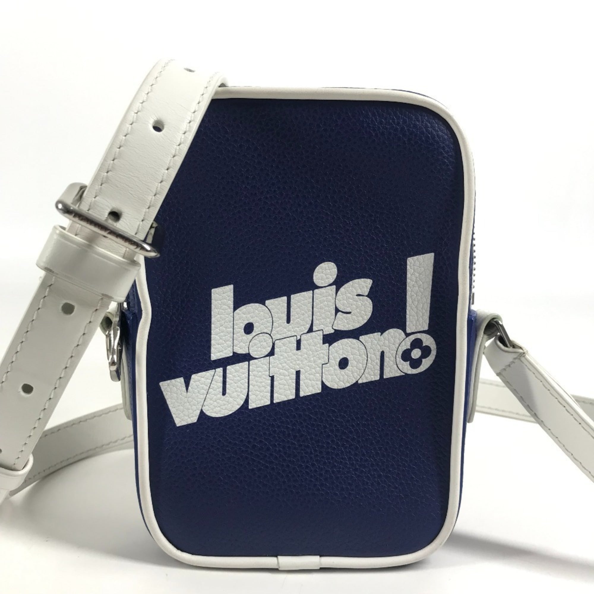 Louis Vuitton Blue White Leather Shoulder Bag (Pre-Owned)