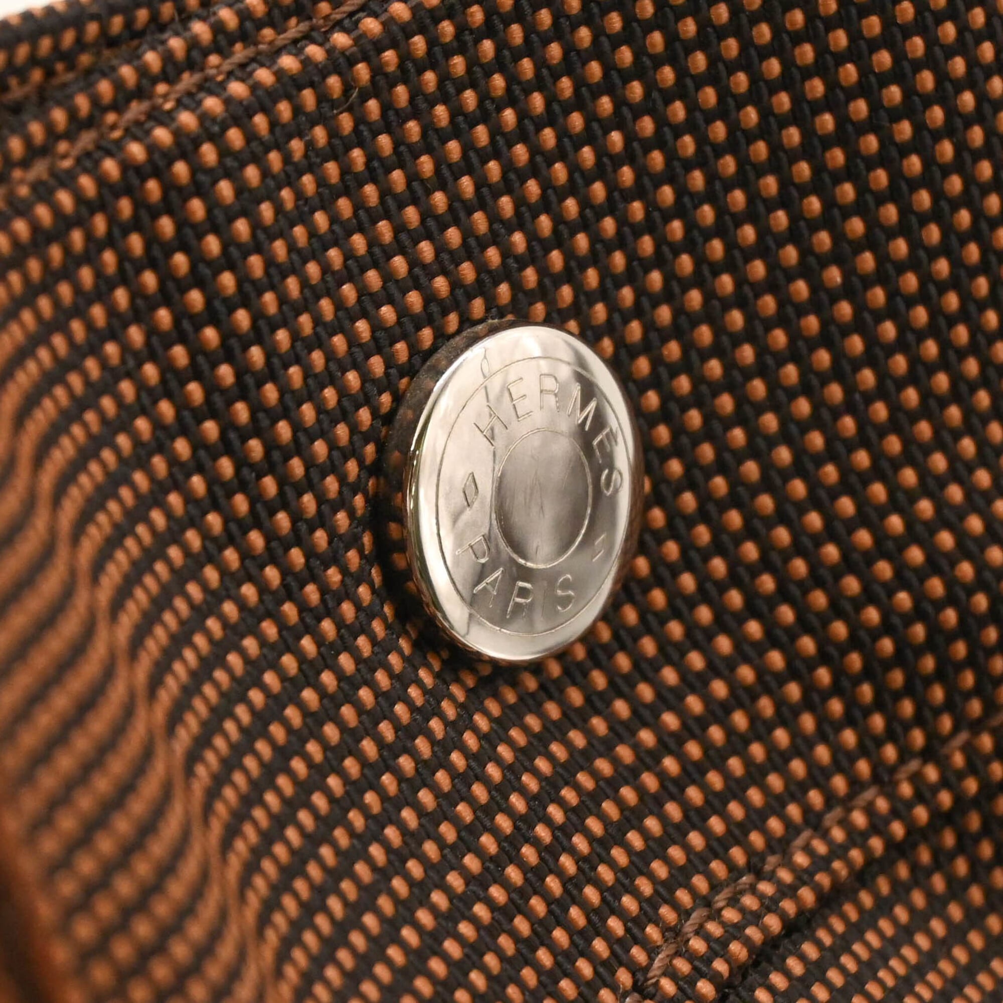 Hermes Her Line Brown Nylon Canvas Backpack (Pre-Owned)