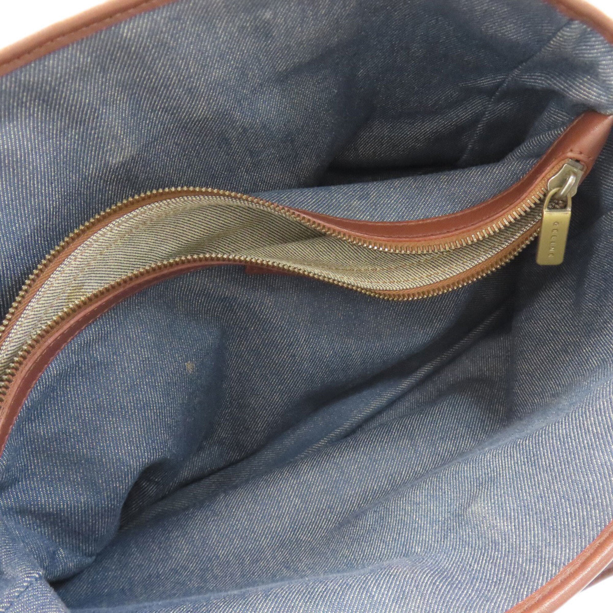 Celine Blue Brown Denim Leather Handbag (Pre-Owned)