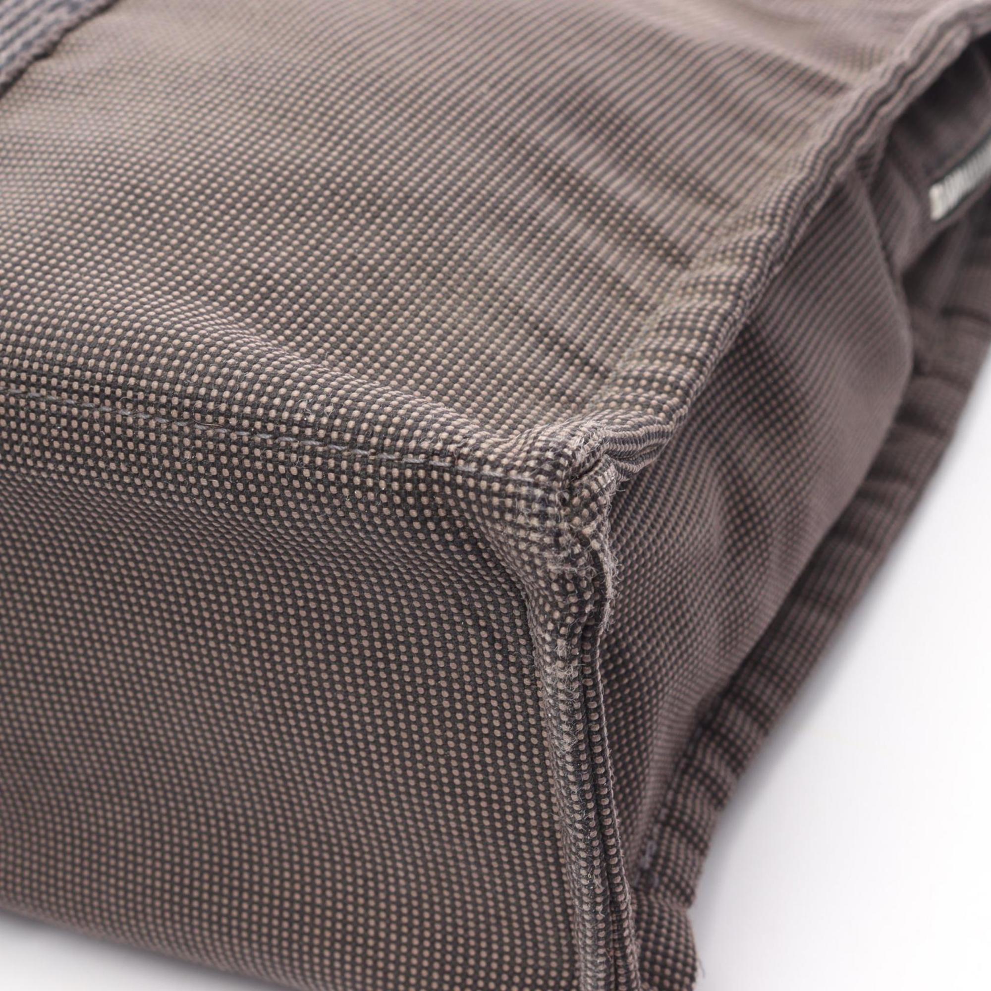 Hermes Gray Nylon Canvas Handbag Tote Bag (Pre-Owned)