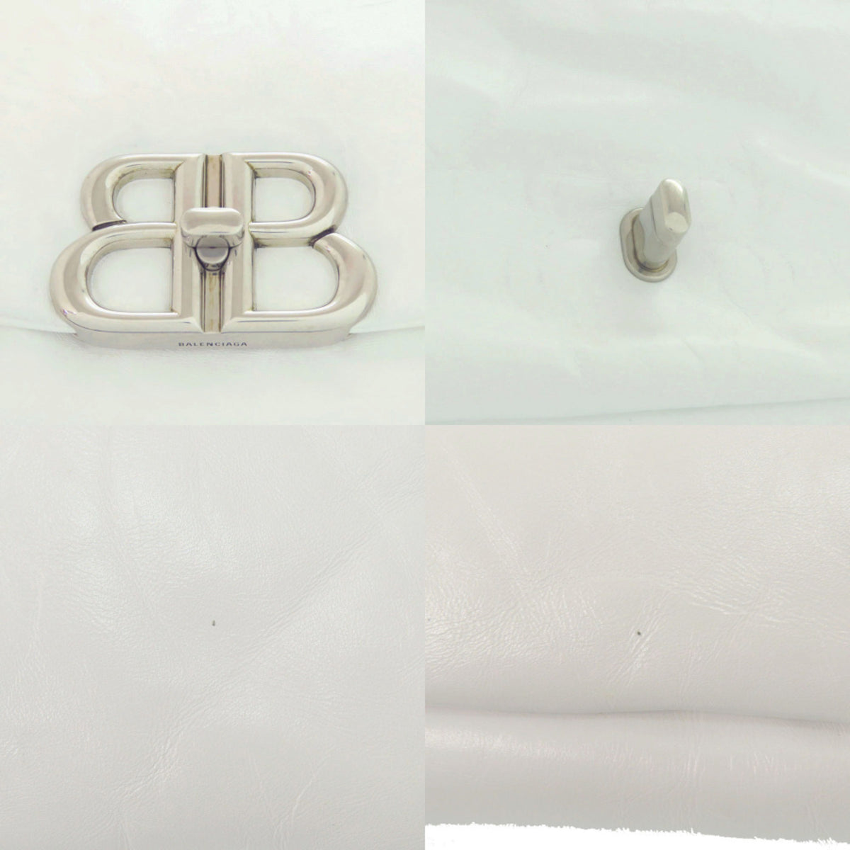 Balenciaga White Leather Handbag Shoulder Bag (Pre-Owned)