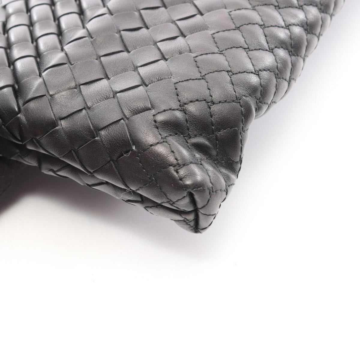 Bottega Veneta Black Leather Handbag Shoulder Bag (Pre-Owned)