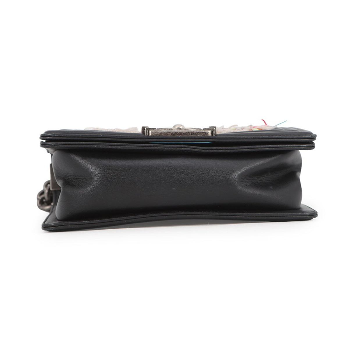 Chanel Black Multi-Color Tweed Leather Handbag Shoulder Bag (Pre-Owned)