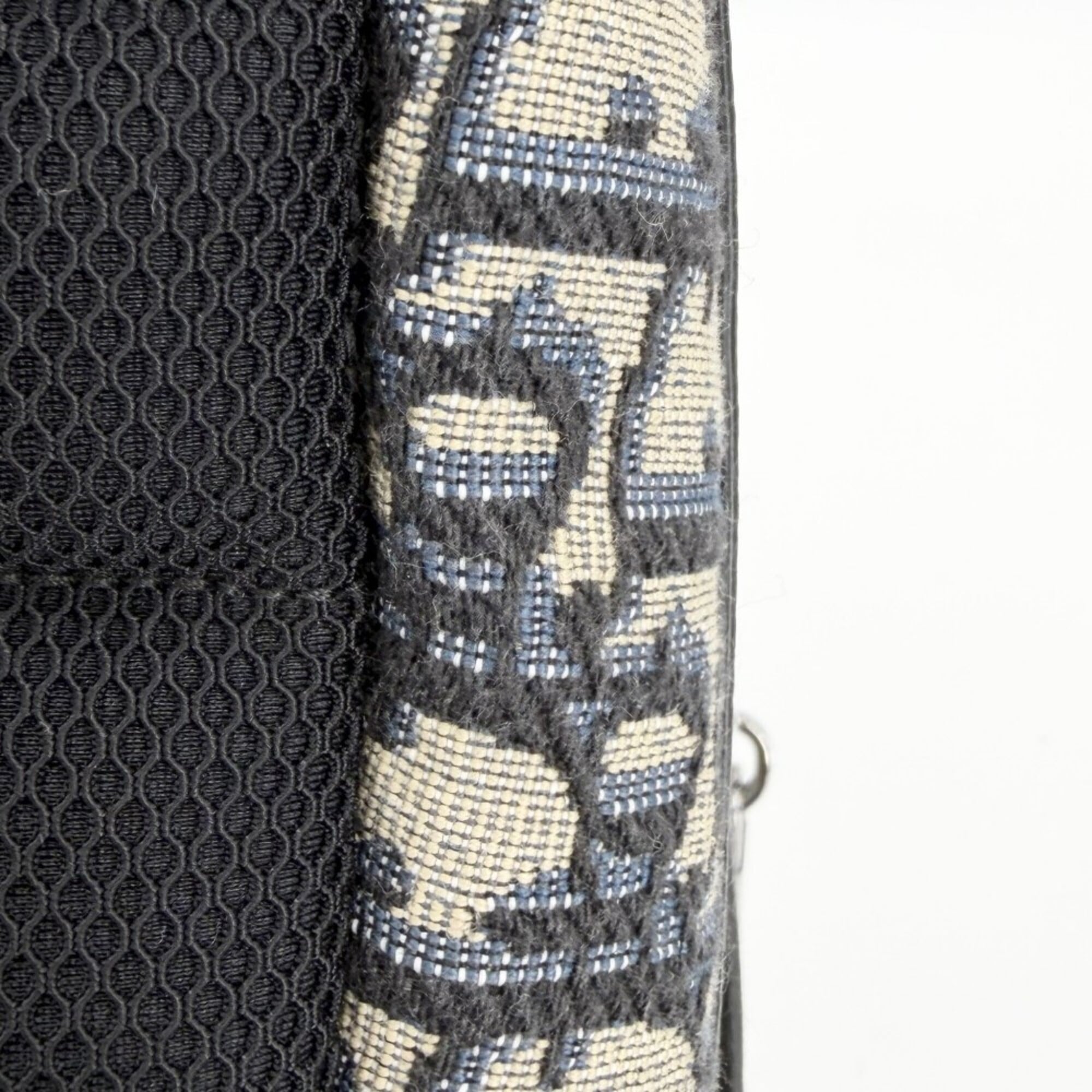 Dior Homme Beige Black Navy Jacquard Crossbody Bag Shoulder Bag (Pre-Owned)