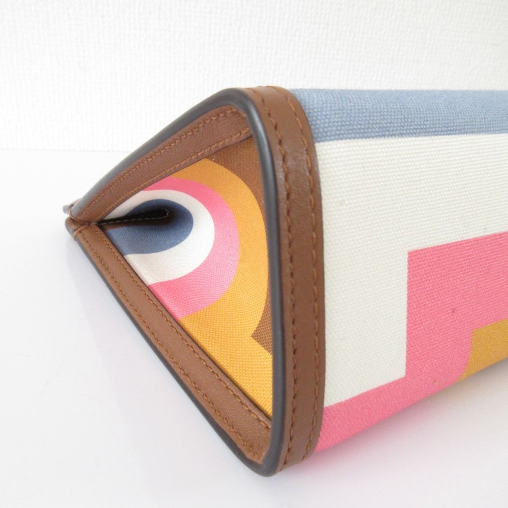 Jimmy Choo Multi-Color Canvas Clutch Bag Handbag Pouch (Pre-Owned)
