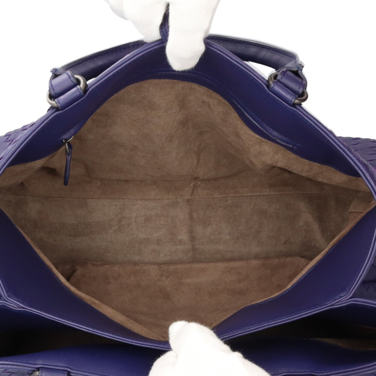 Bottega Veneta Purple Leather Handbag Tote Bag (Pre-Owned)