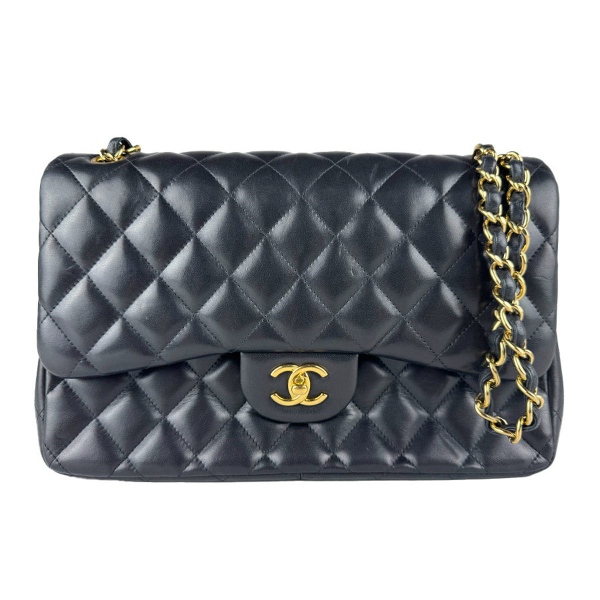 Chanel Black Leather Shoulder Bag (Pre-Owned)