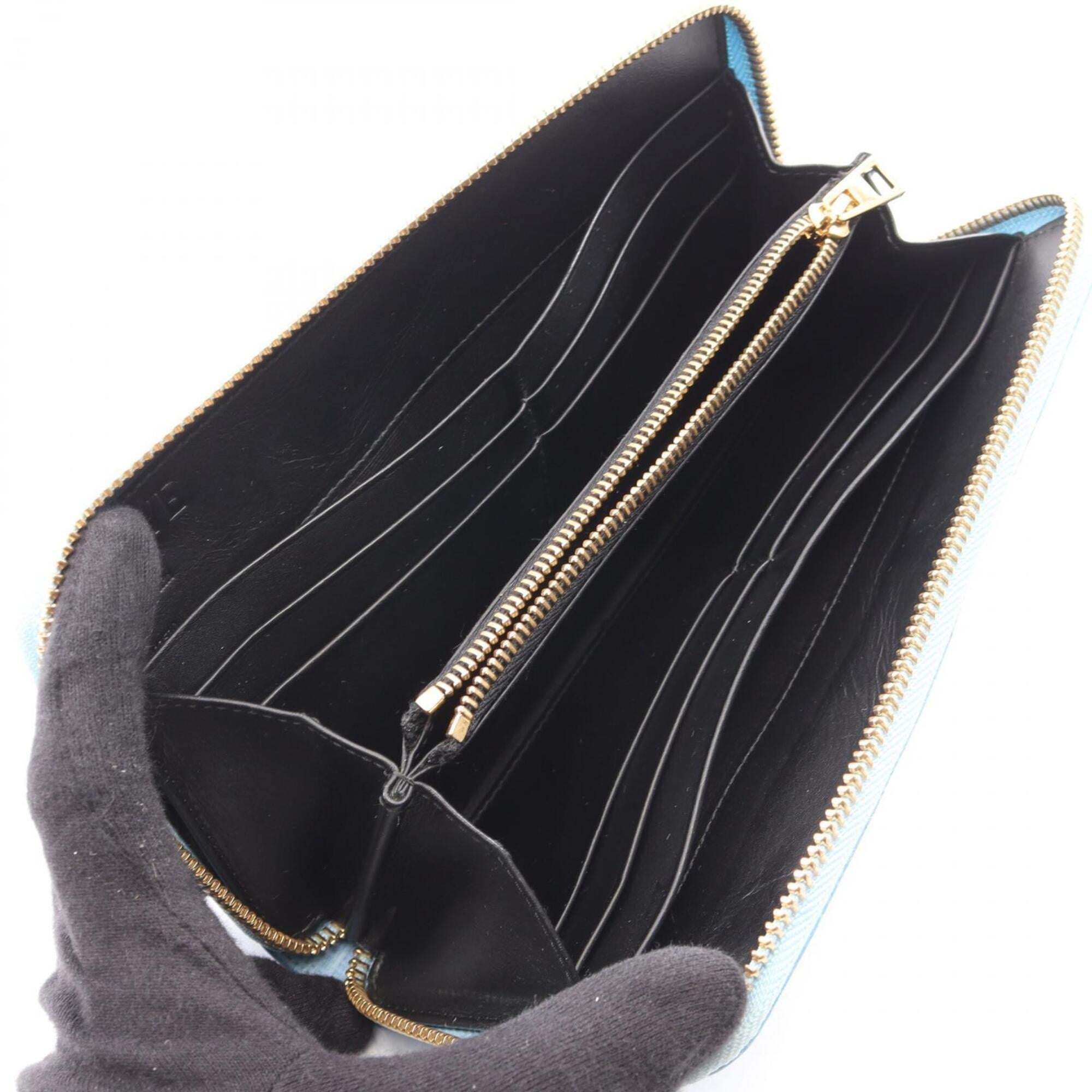 Loewe Blue Leather Long Wallet (Bi-Fold) (Pre-Owned)