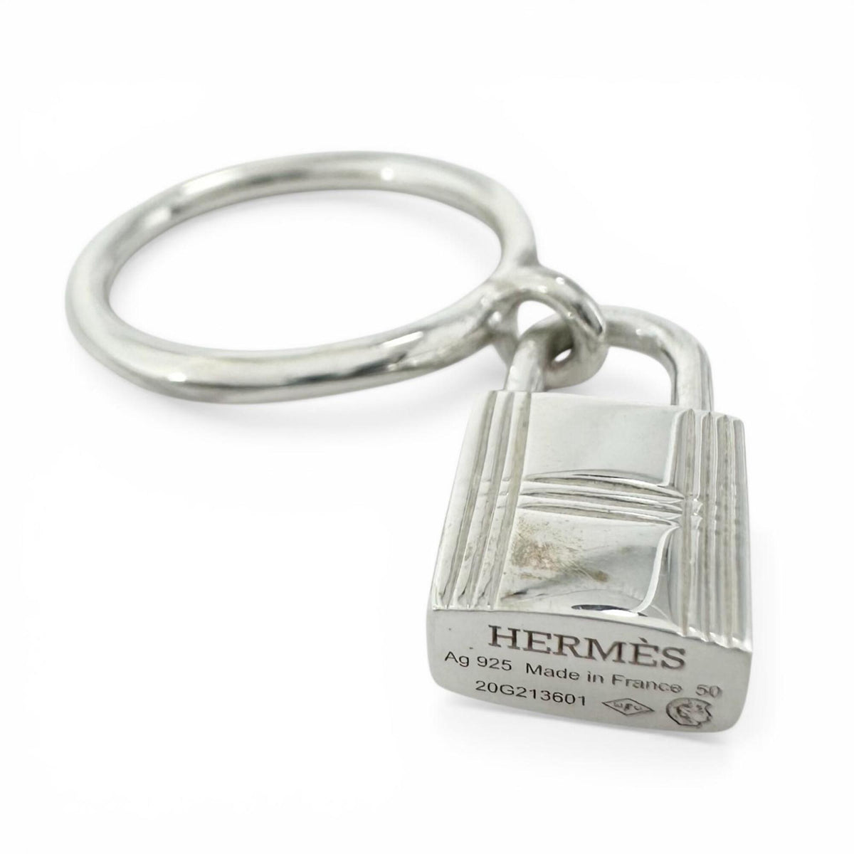 Hermes Silver Silver 925 Band Ring (Pre-Owned)