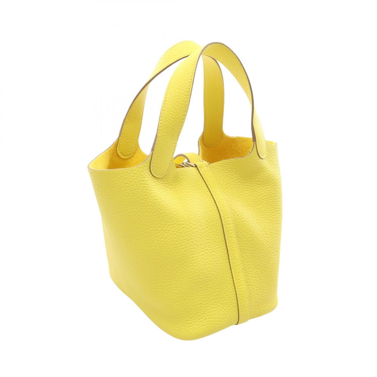 Hermes Lime Yellow Taurillon Clemence Leather Leather Handbag (Pre-Owned)