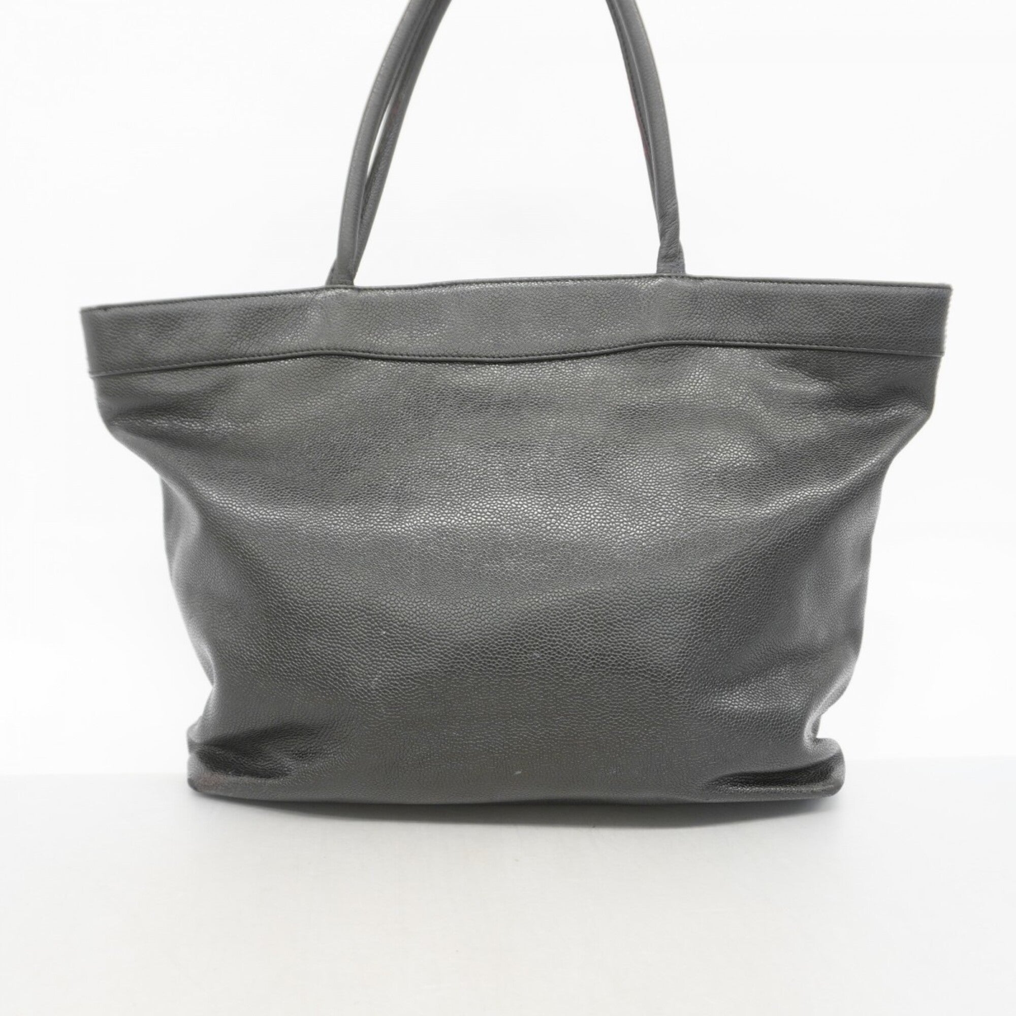 Chanel Black Grained Calfskin Tote Bag (Pre-Owned)