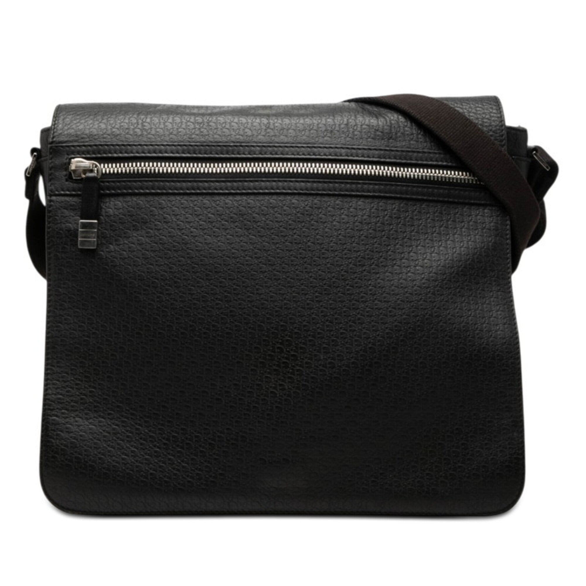 Dior Homme Black Leather Messenger Bag Shoulder Bag (Pre-Owned)