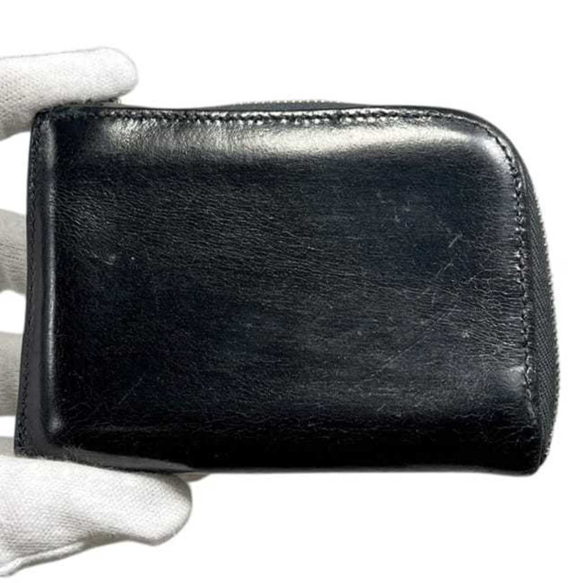 Hermes Black Box Calf Leather Coin Purse/Coin Case (Pre-Owned)