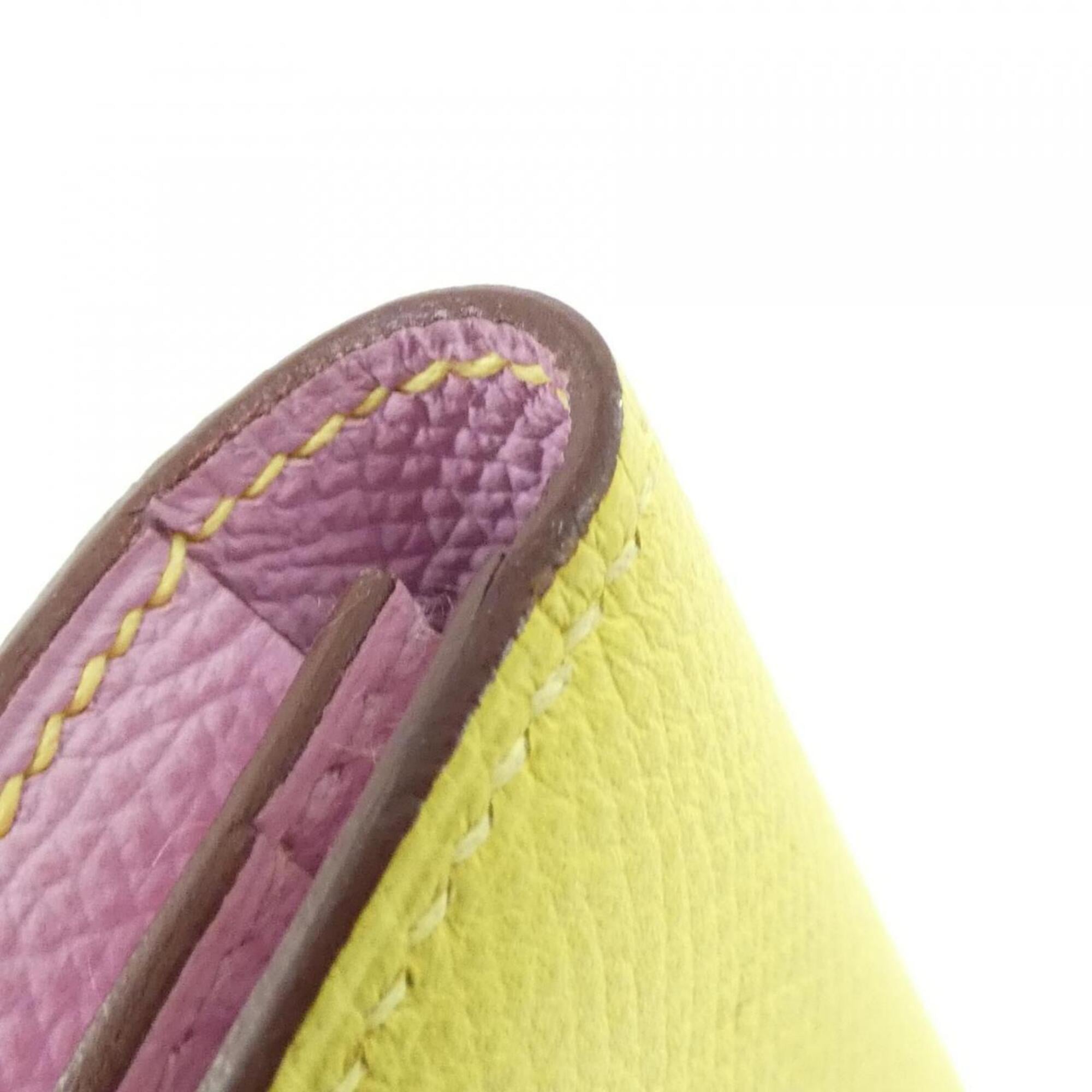 Hermes Lime Yellow Epsom Leather Long Wallet (Bi-Fold) (Pre-Owned)