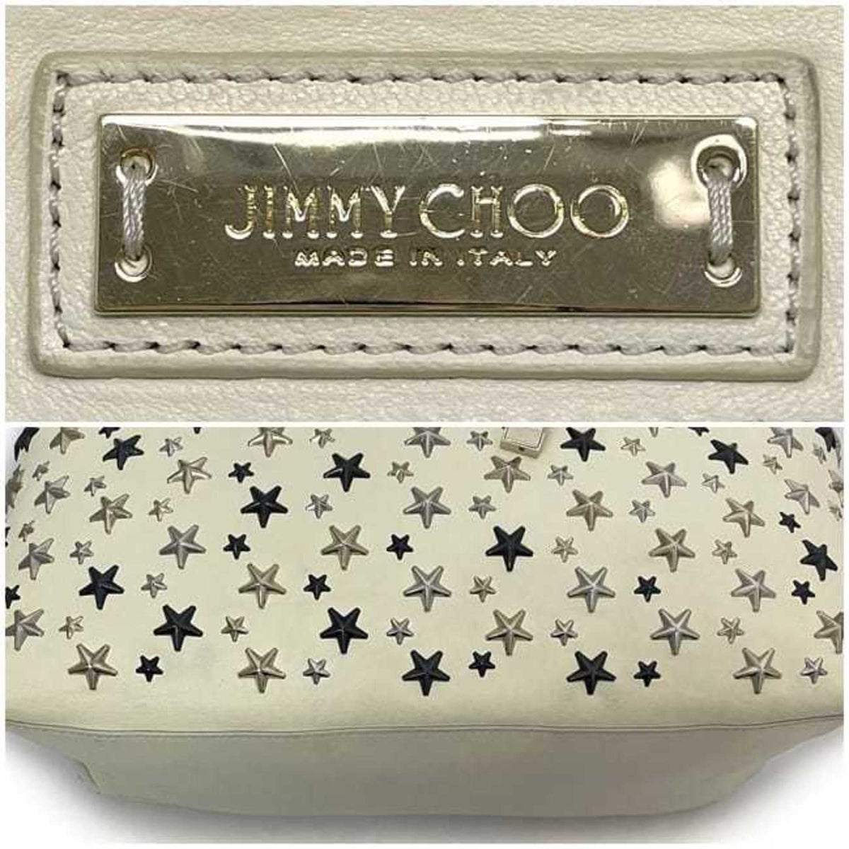 Jimmy Choo Cream White Leather Tote Bag (Pre-Owned)