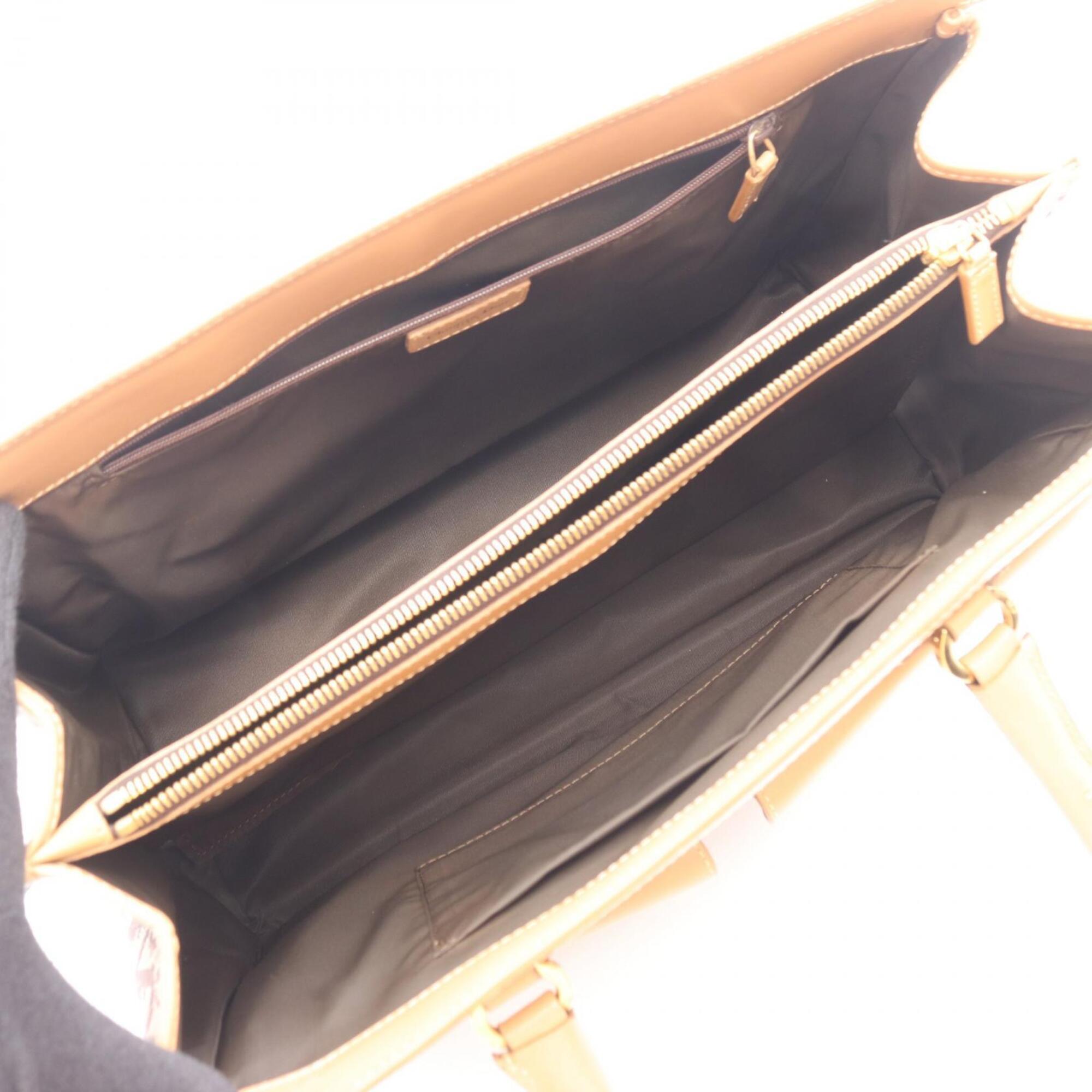 Christian Dior Beige Brown Canvas Leather Handbag Tote Bag (Pre-Owned)