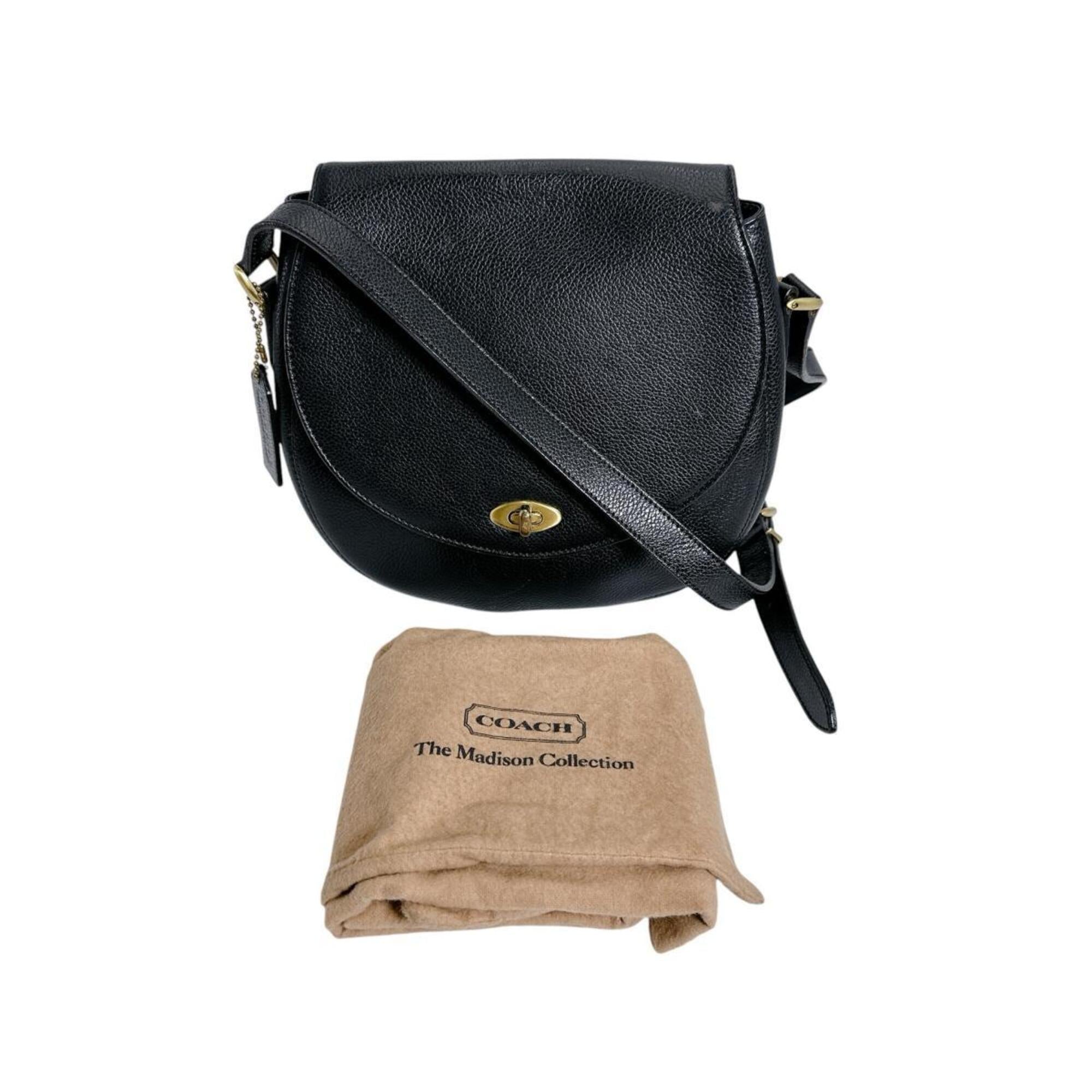 Coach Black Leather Handbag Shoulder Bag (Pre-Owned)