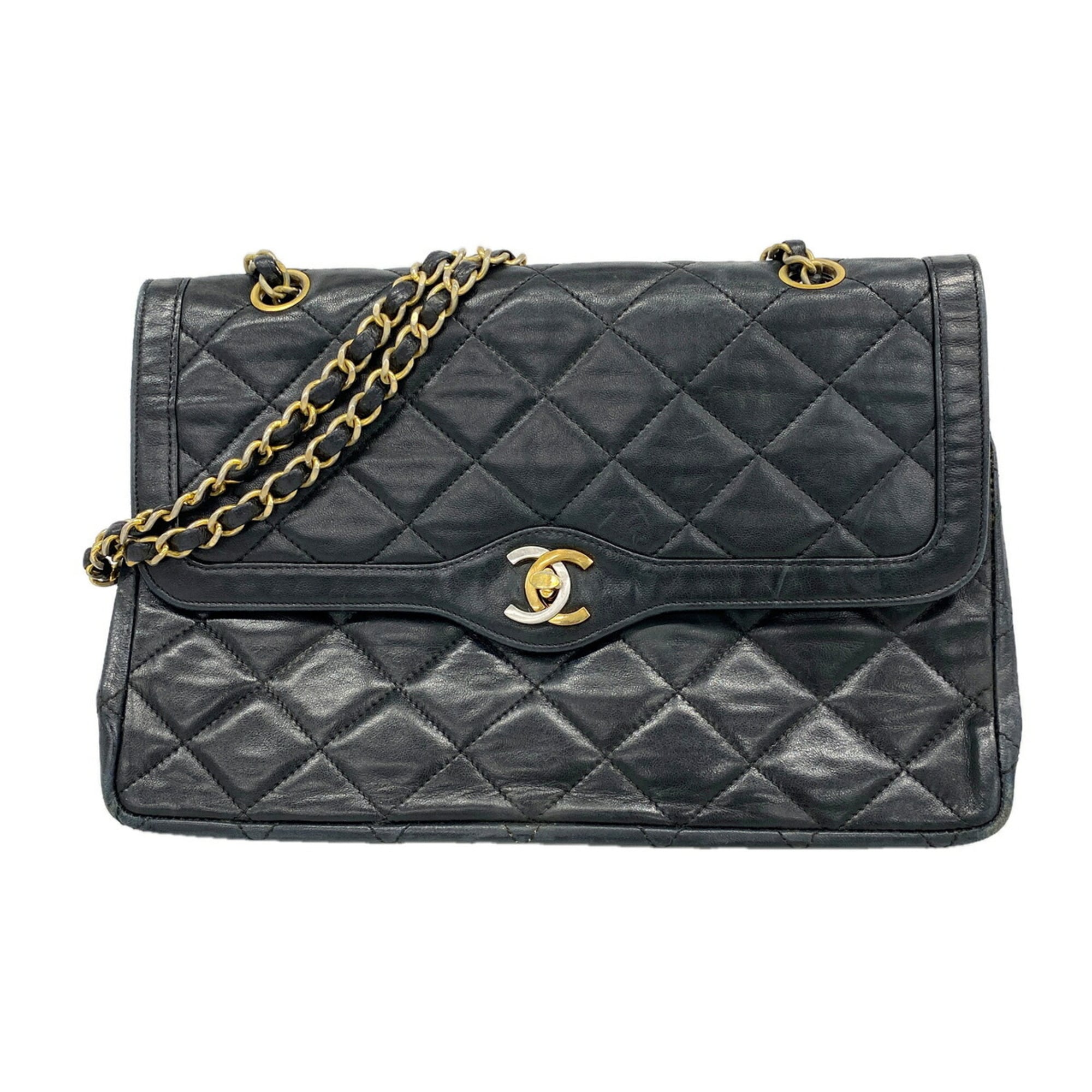 Chanel Black Leather Shoulder Bag (Pre-Owned)