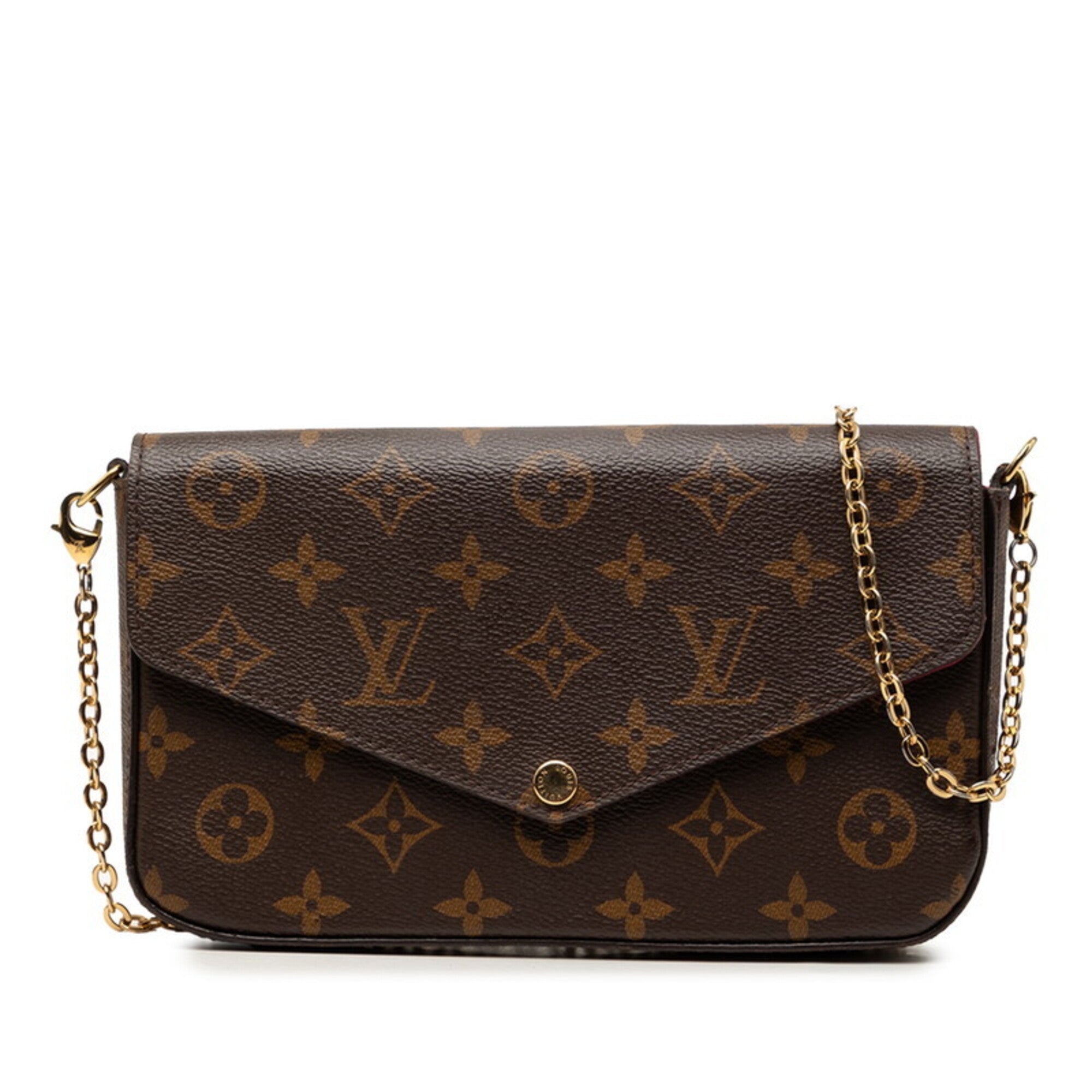 Louis Vuitton Monogram Brown Fuchsia Pvc Leather Shoulder Bag (Pre-Owned)