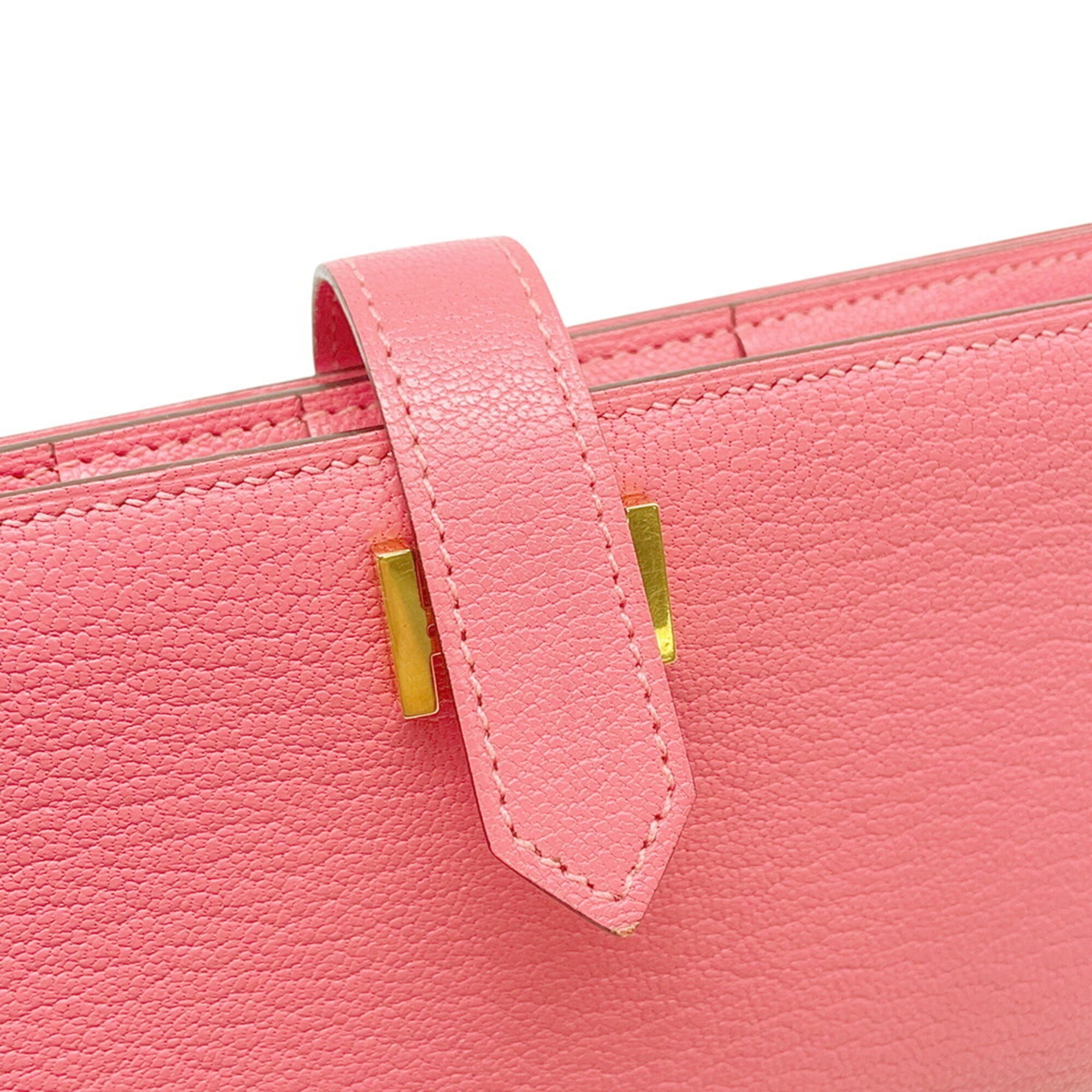 Hermes Pink Chevre Myzore Leather Long Wallet (Bi-Fold) (Pre-Owned)