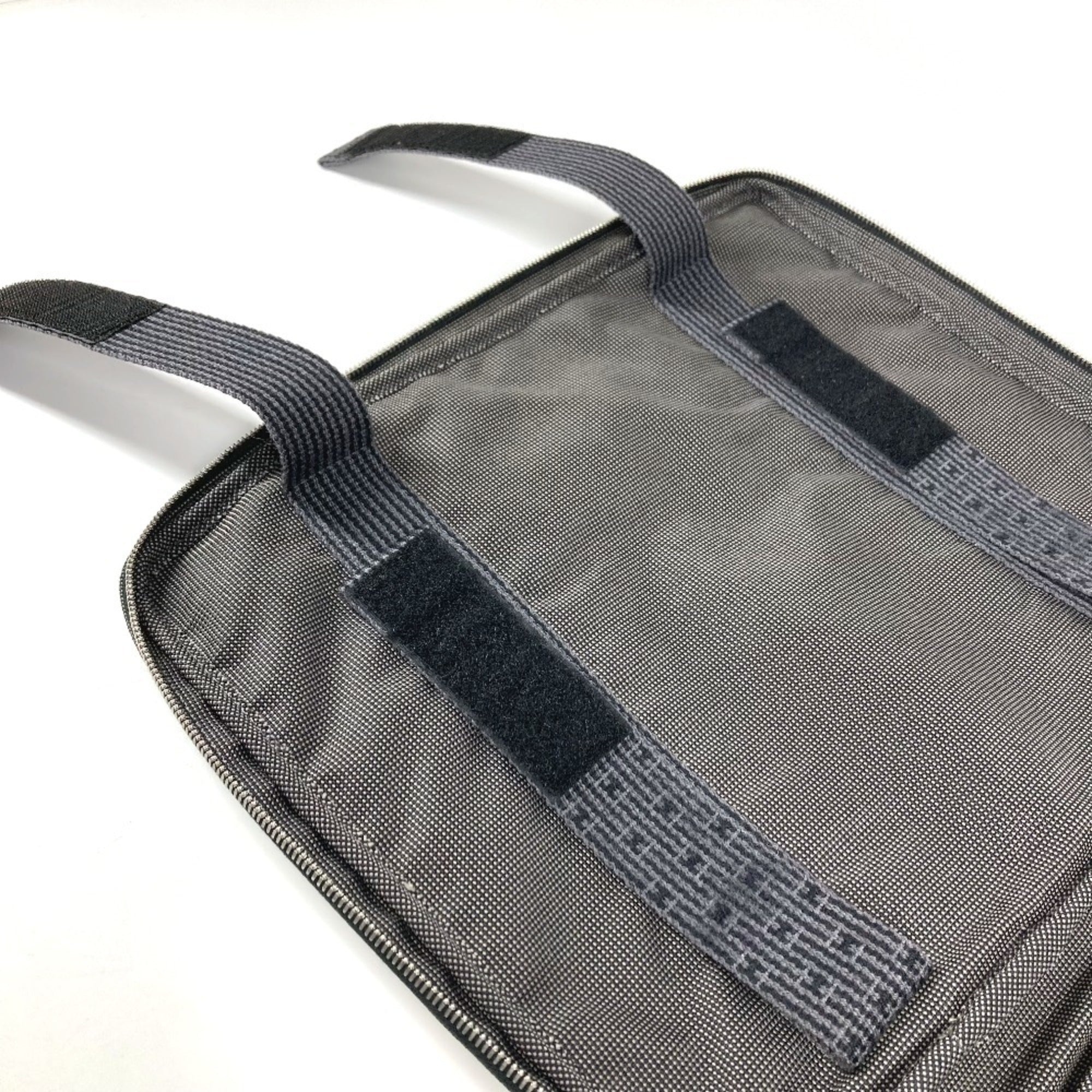 Hermes Gray Canvas Briefcase Handbag (Pre-Owned)