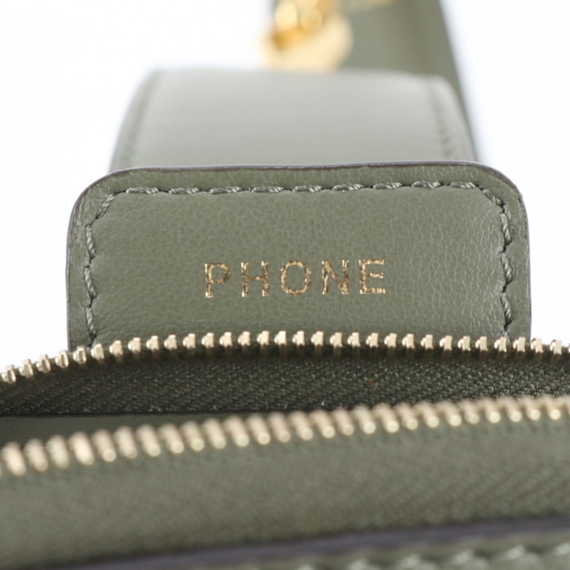 Fendi Green Khaki Leather Handbag Sling Bag (Pre-Owned)