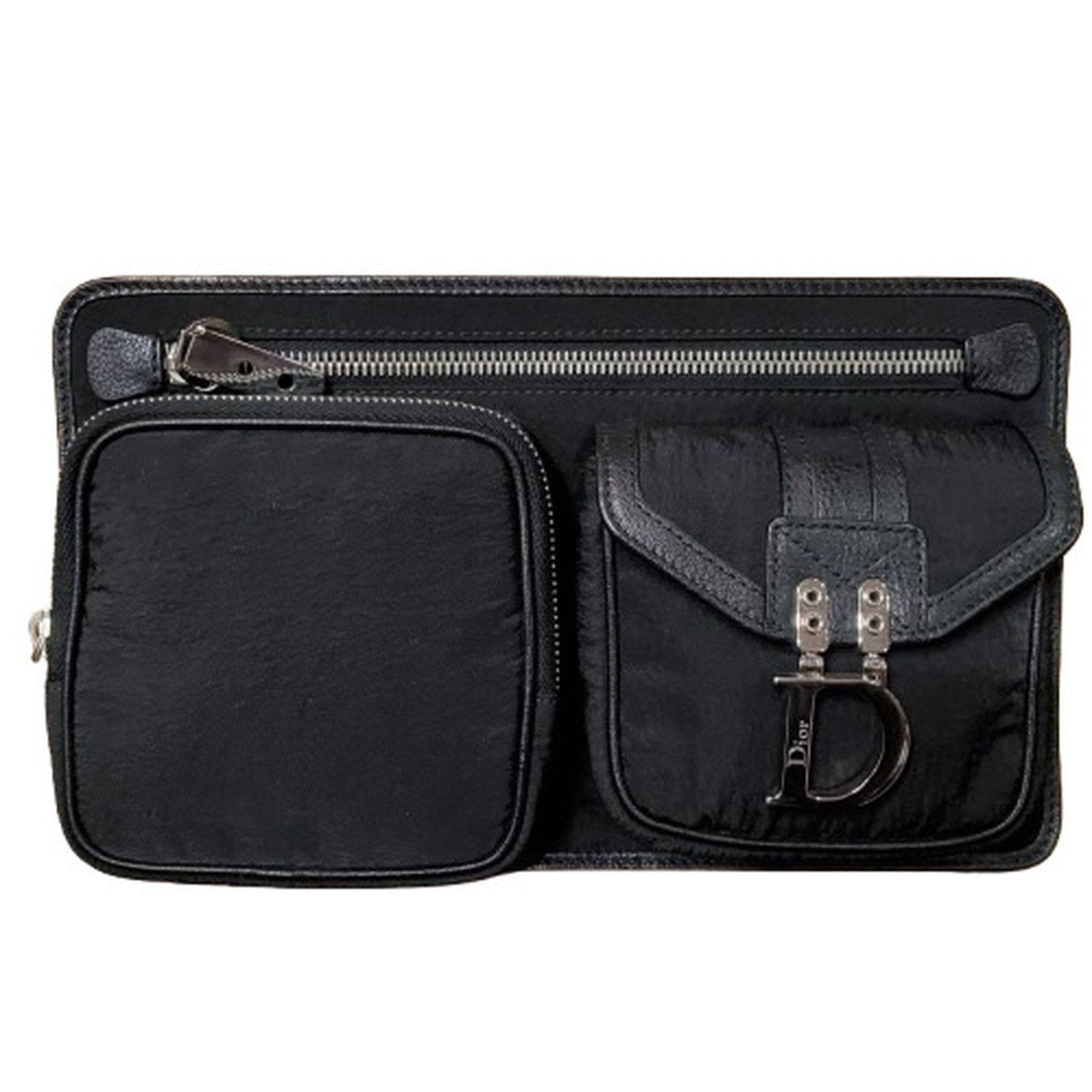 Christian Dior Black Nylon Leather Fanny Pack Sling Bag (Pre-Owned)