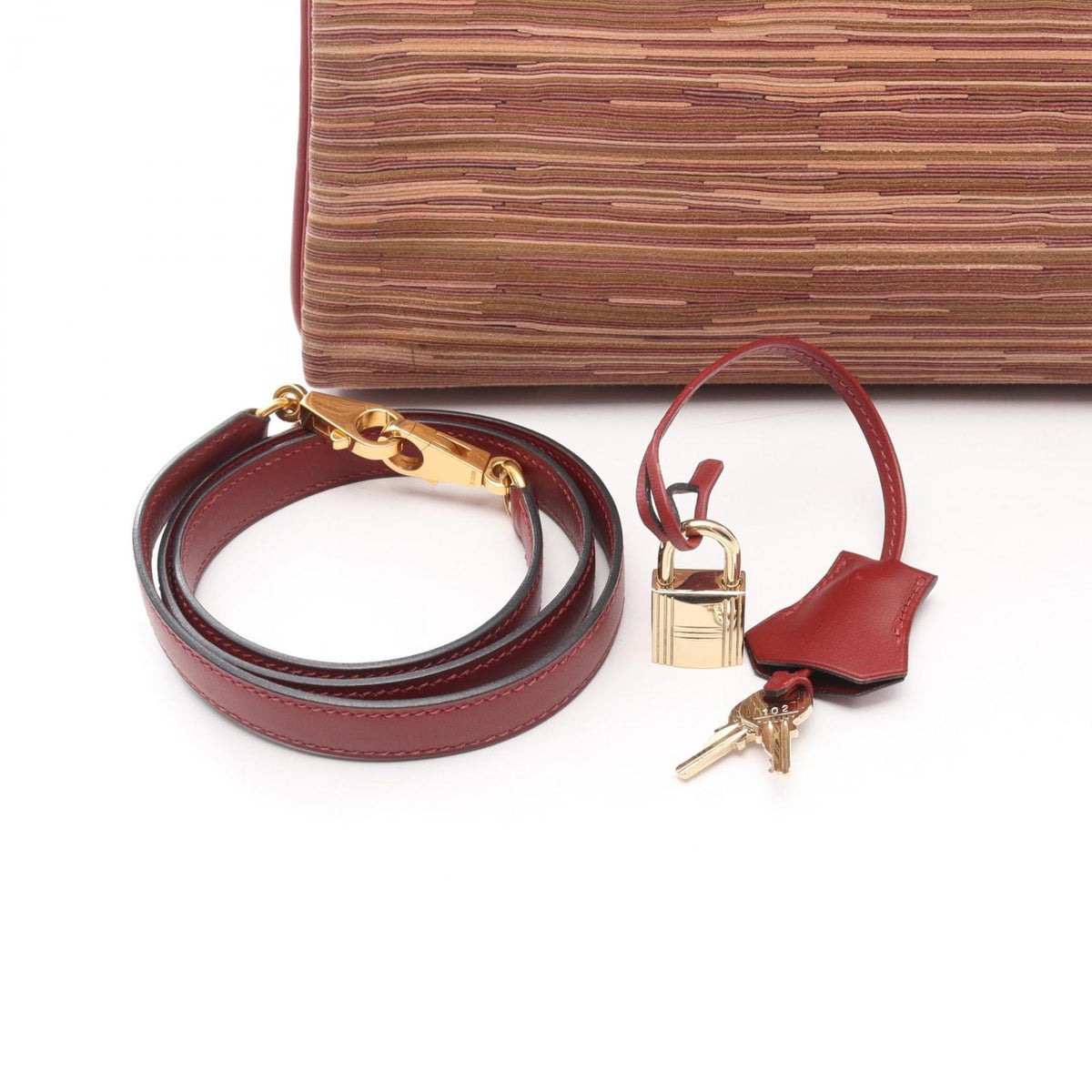 Hermes Bordeaux Vibrato Leather Leather Handbag (Pre-Owned)