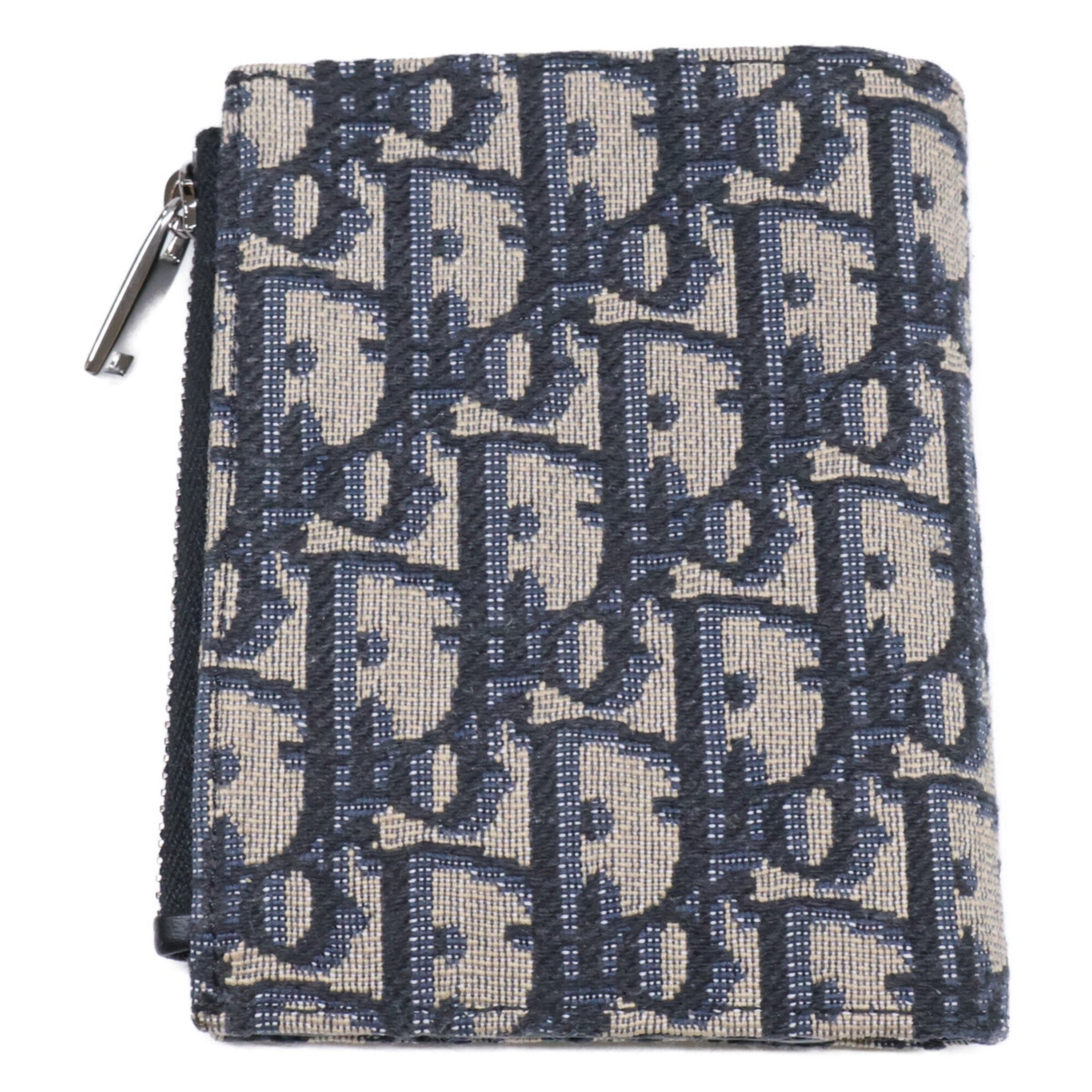 Christian Dior Navy Jacquard Wallet (Bi-Fold) (Pre-Owned)
