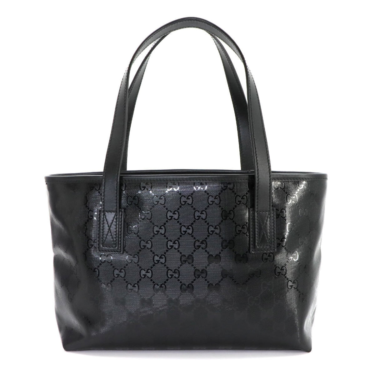Gucci Black Pvc Leather Handbag Tote Bag (Pre-Owned)