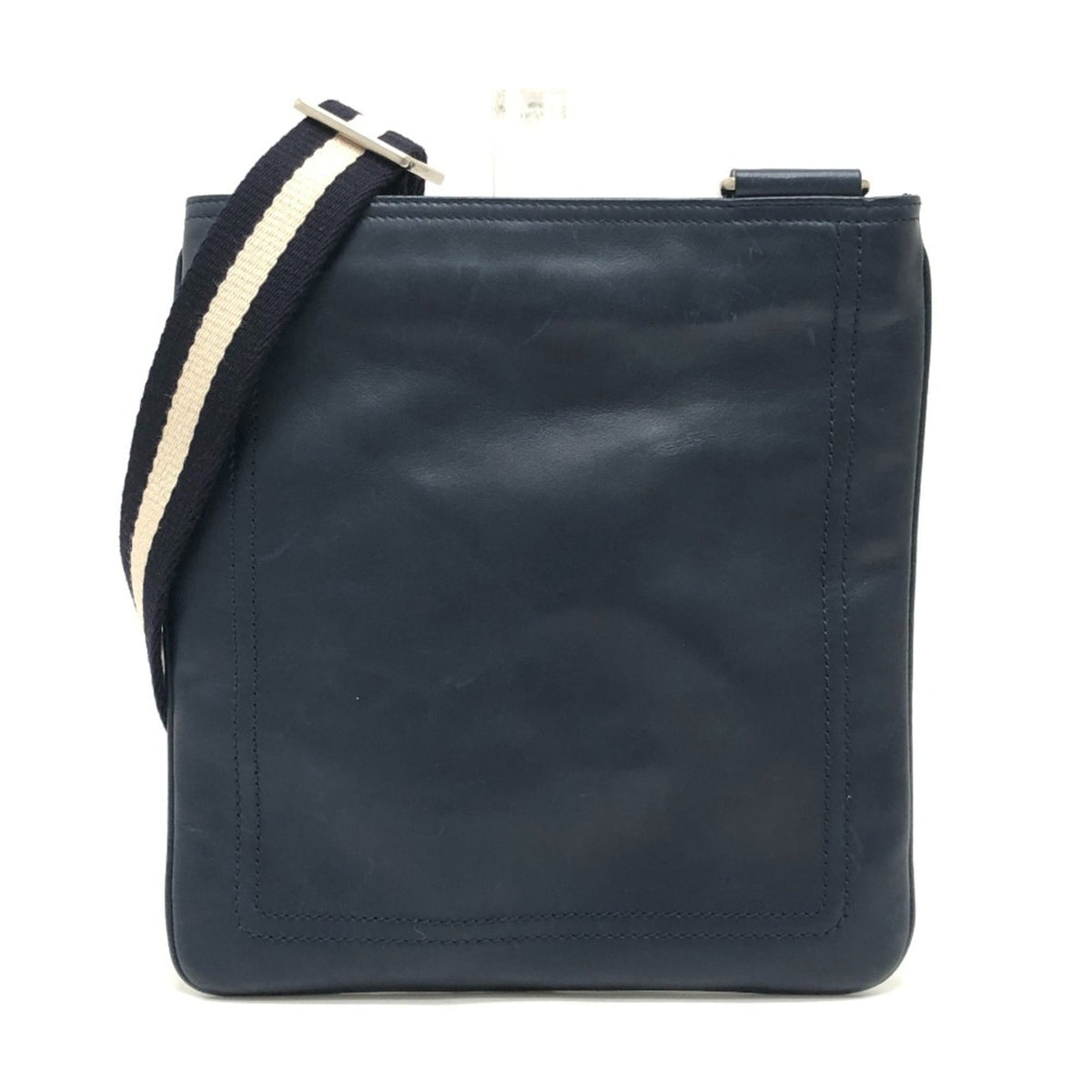 Bally Navy Leather Handbag Shoulder Bag (Pre-Owned)
