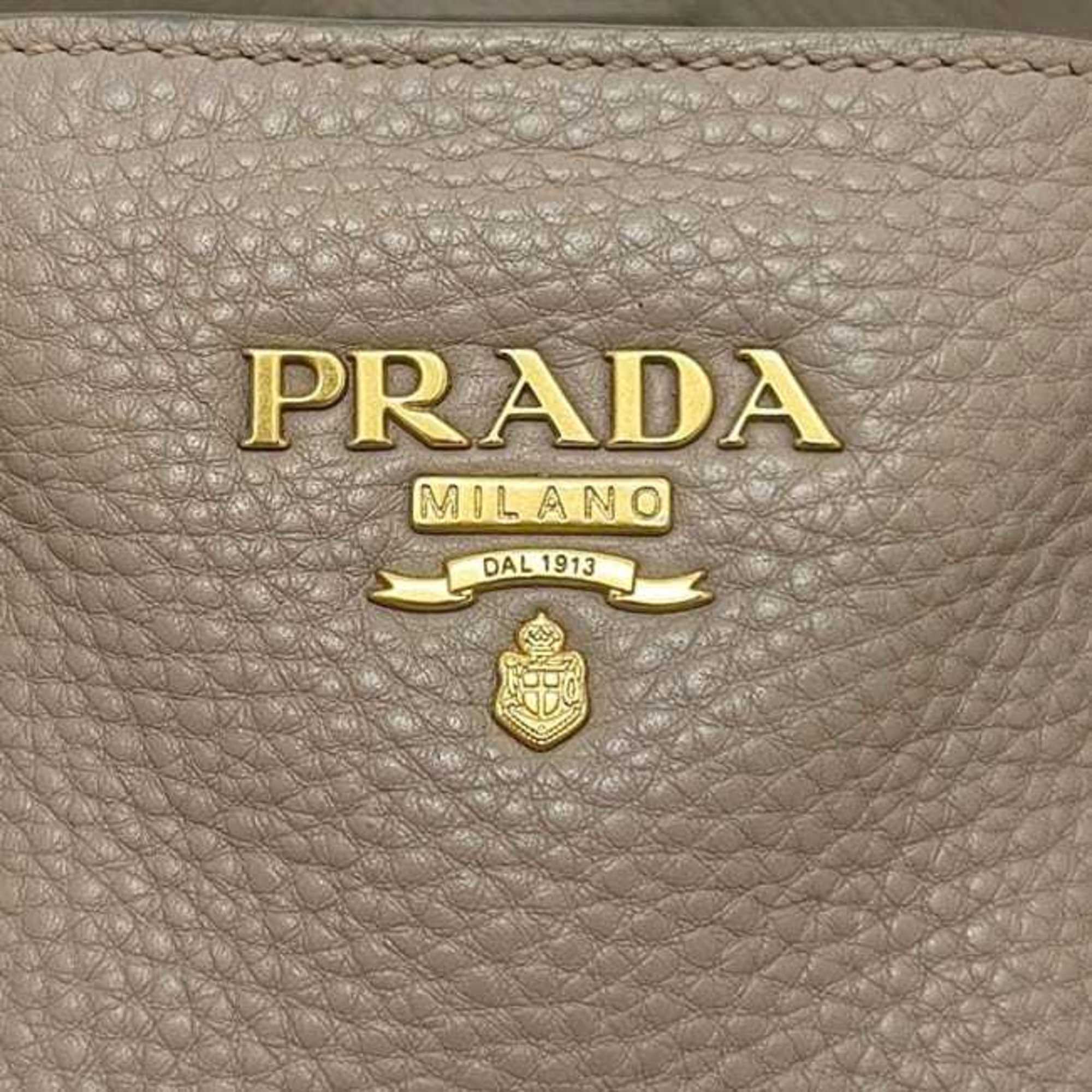 Prada Beige Leather Tote Bag (Pre-Owned)