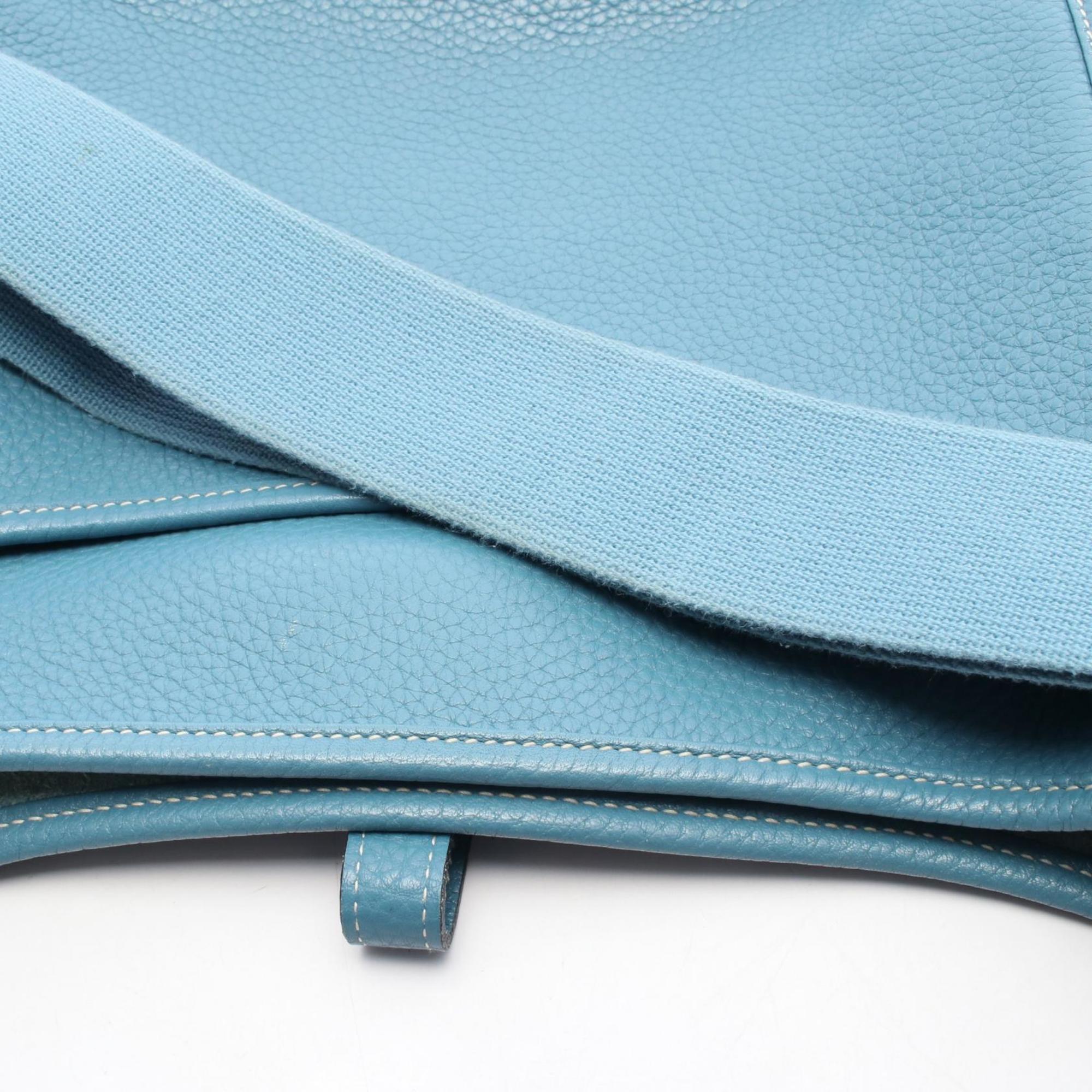 Hermes Blue Blue Jean Taurillon Clemence Leather Shoulder Bag (Pre-Owned)