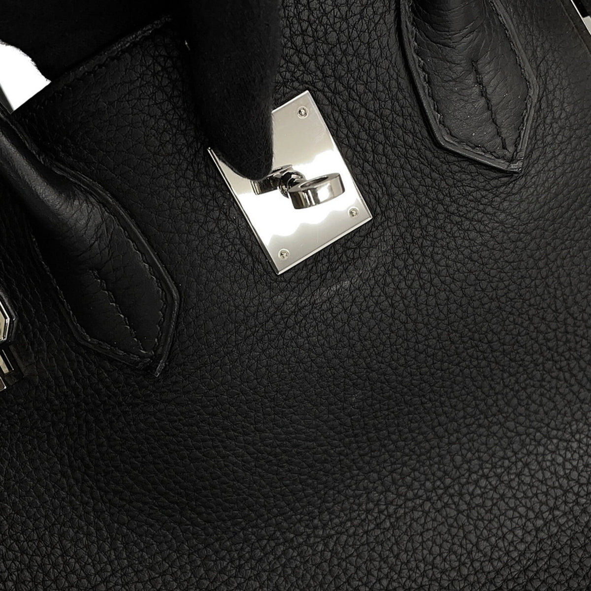 Hermes Birkin Black Taurillon Clemence Leather Handbag (Pre-Owned)