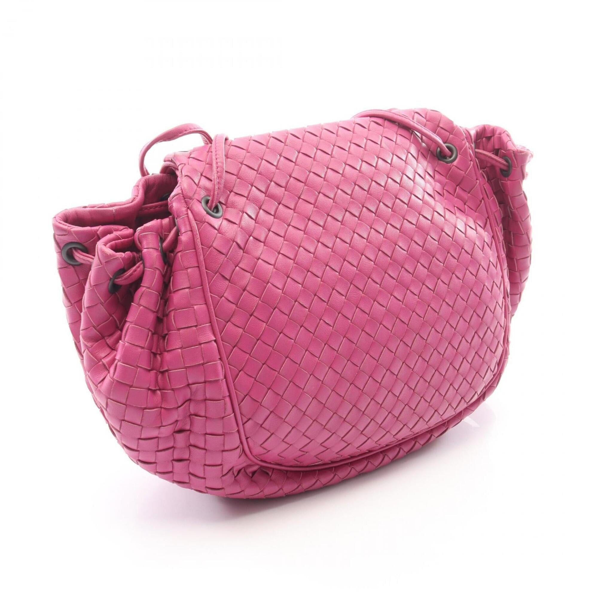 Bottega Veneta Pink Leather Handbag Shoulder Bag (Pre-Owned)