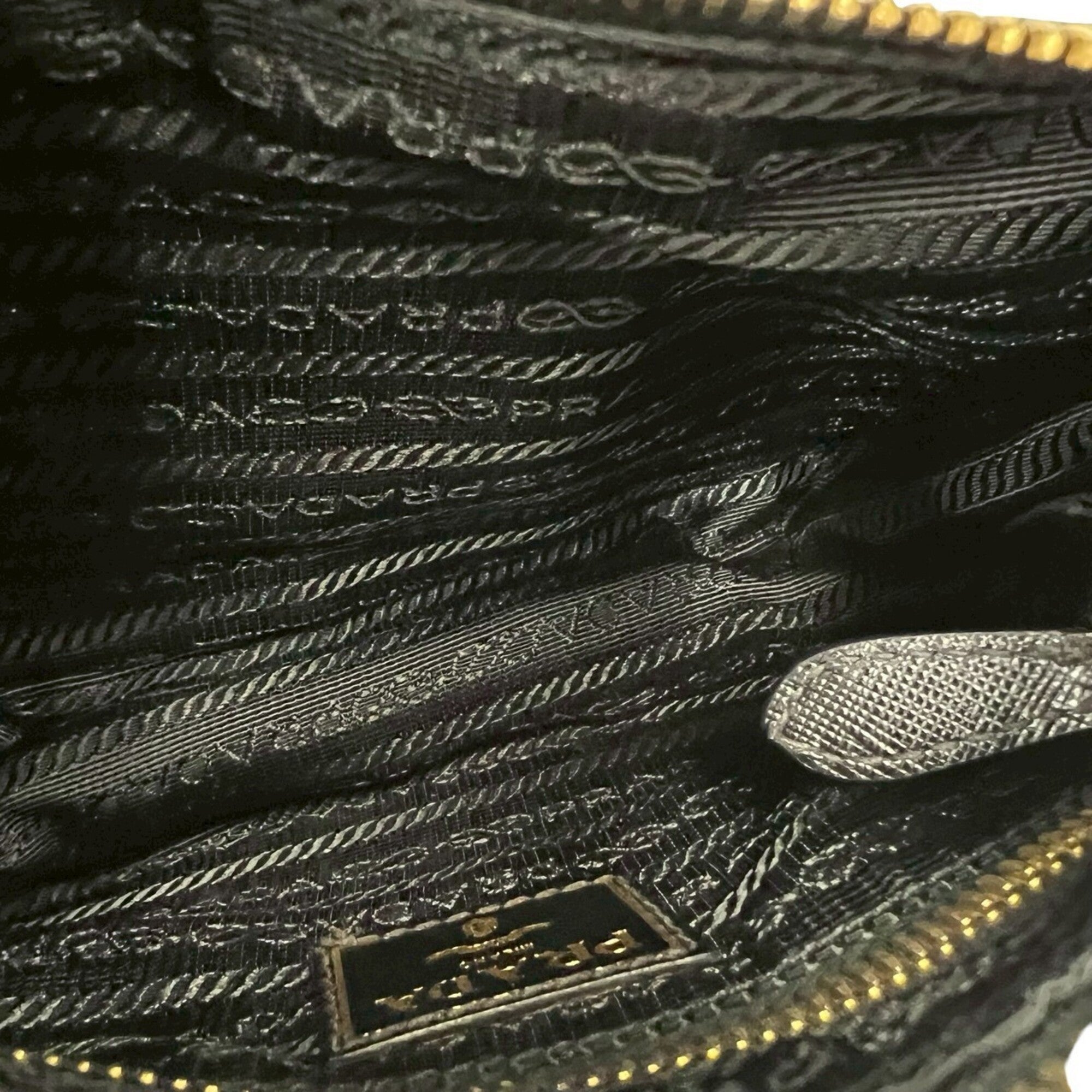 Prada Black Nylon Leather Handbag Shoulder Bag (Pre-Owned)
