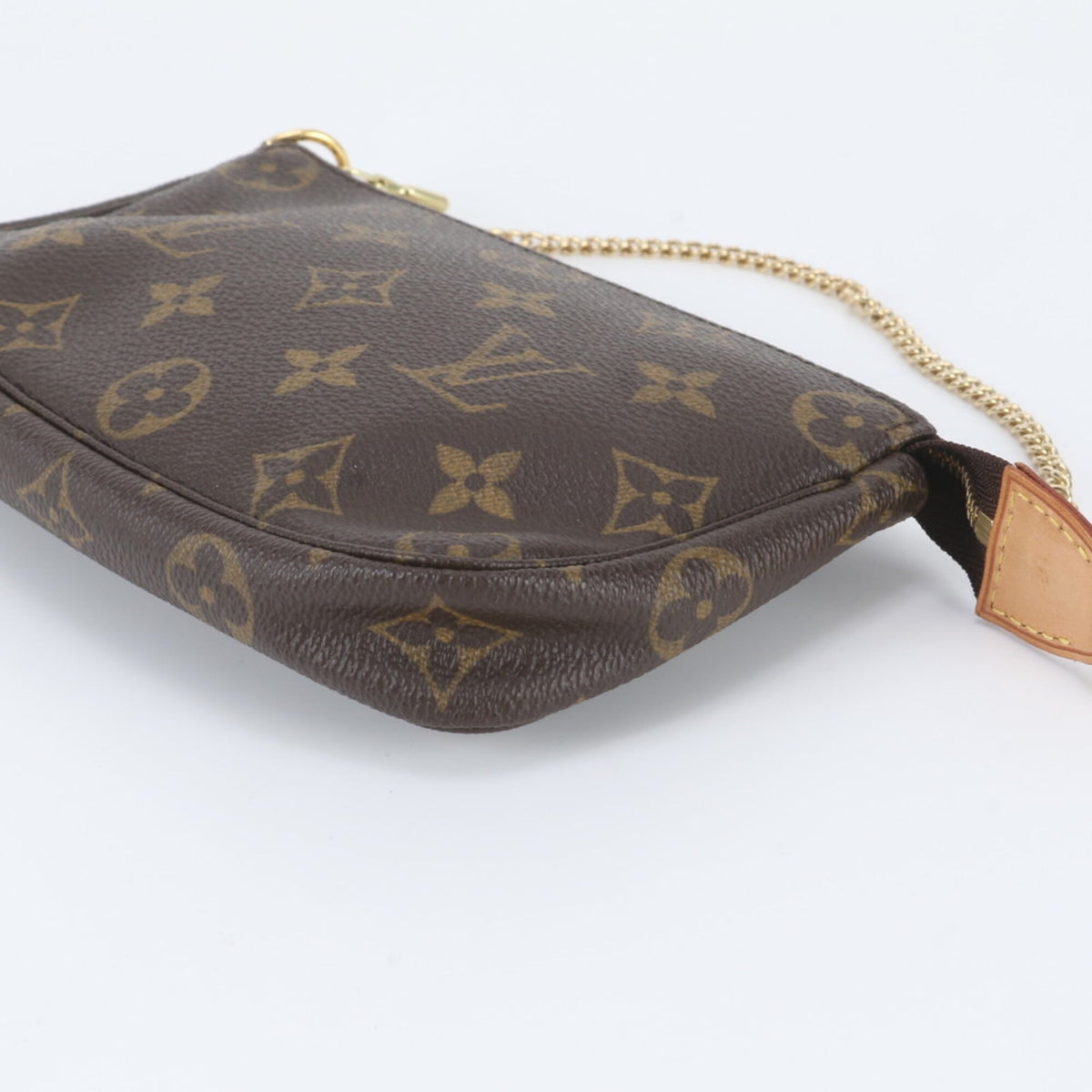 Louis Vuitton Brown Leather Coated Canvas Handbag Pochette Tote Bag (Pre-Owned)