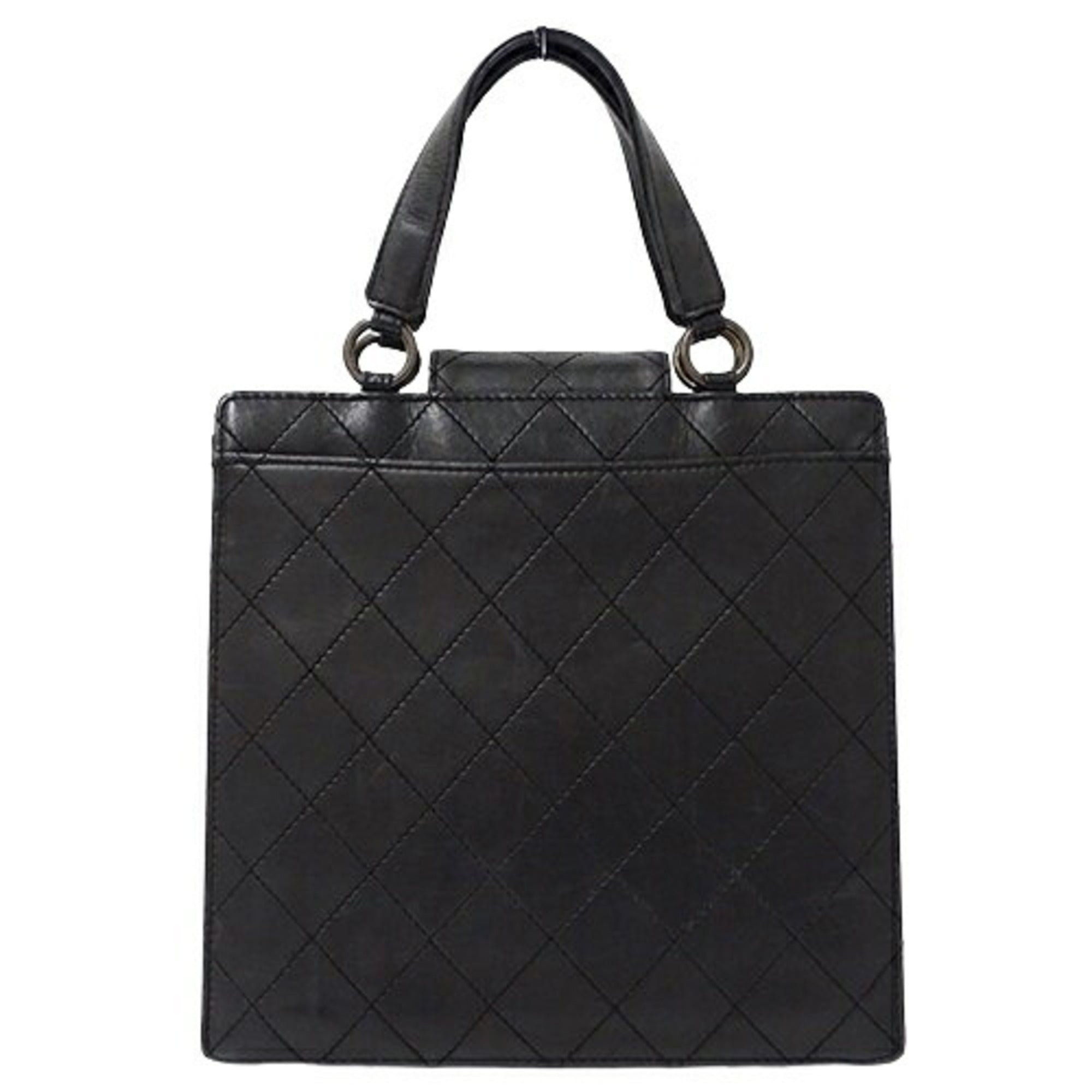 Chanel Black Leather Handbag (Pre-Owned)