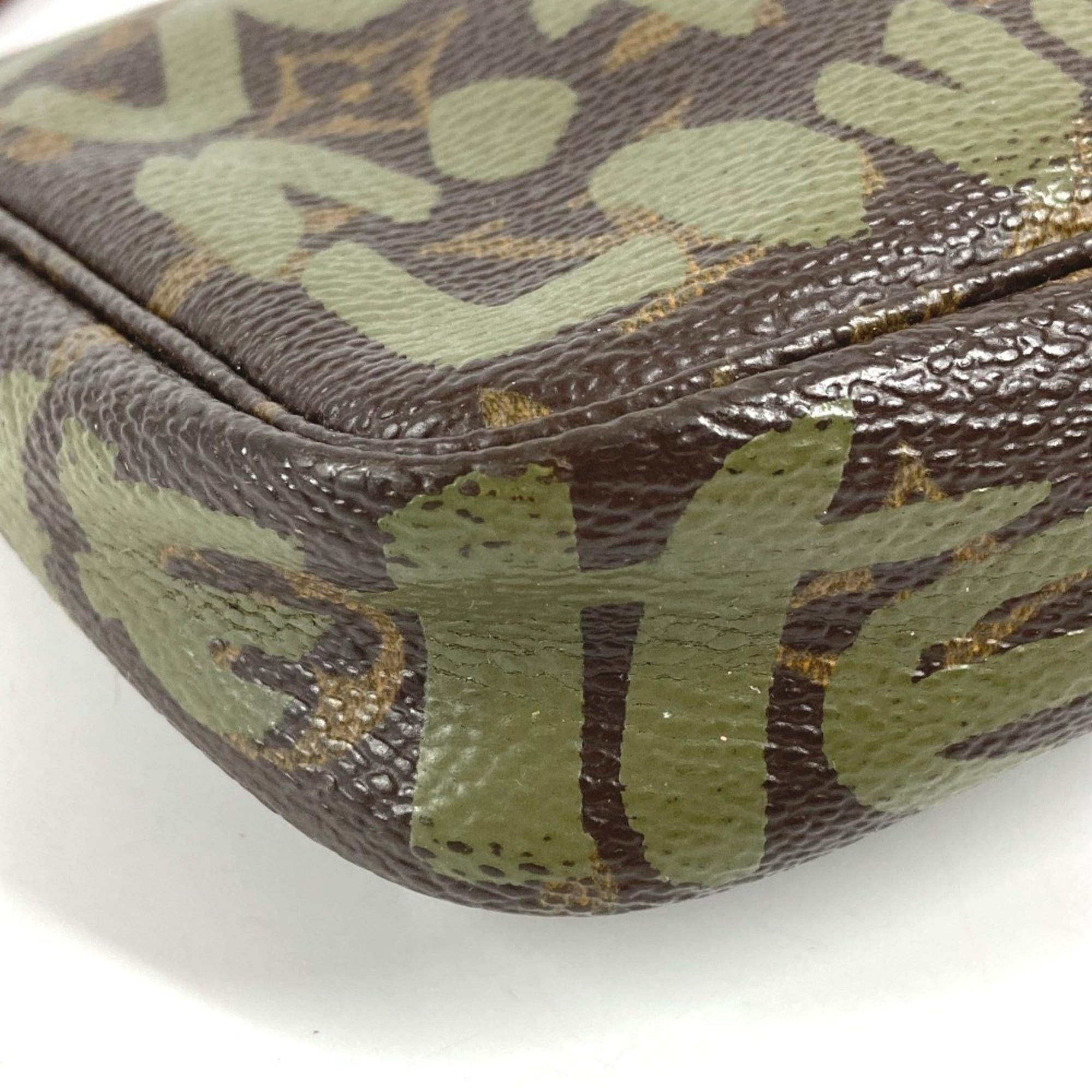 Louis Vuitton Brown Khaki Monogram Graffiti Canvas Handbag Pochette Pouch Shoulder Bag (Pre-Owned)