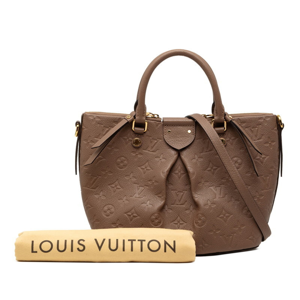 Louis Vuitton Taupe Leather Handbag Shoulder Bag (Pre-Owned)