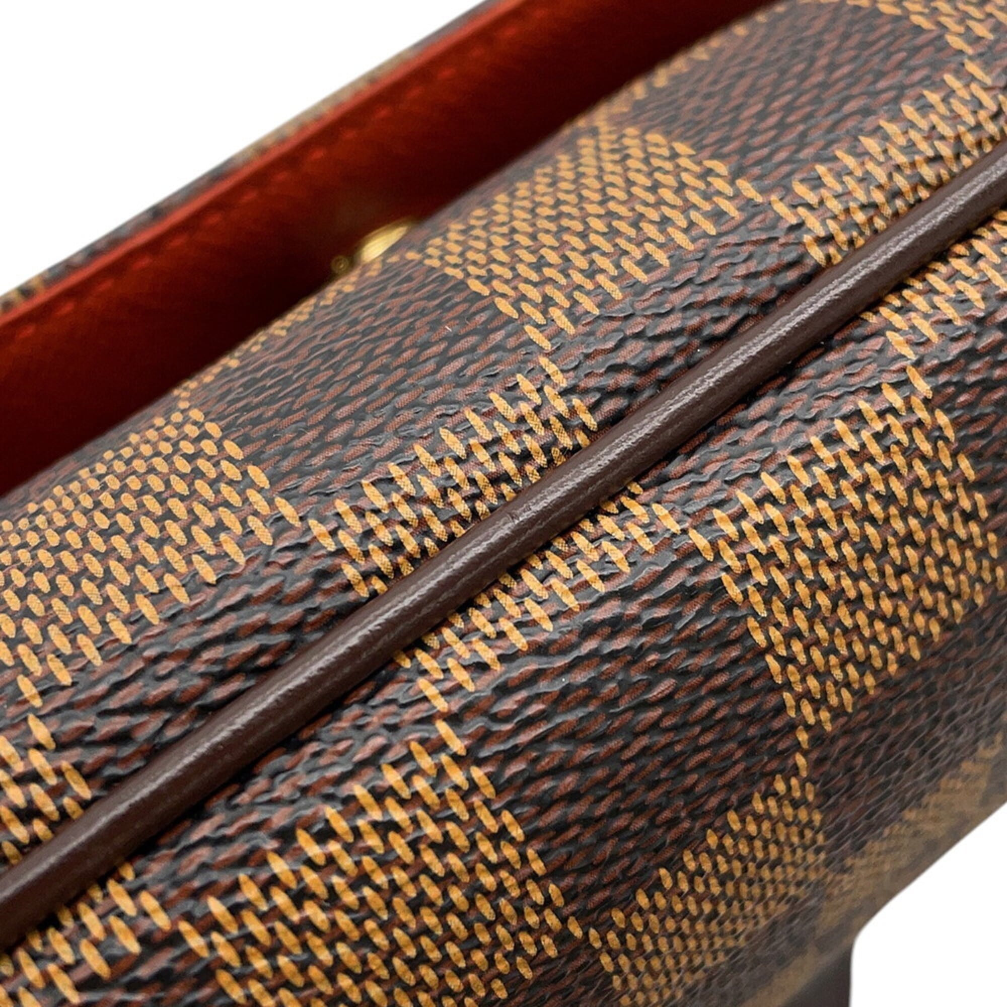 Louis Vuitton Damier Damier Canvas Ebene Orange Handbag Shoulder Bag (Pre-Owned)