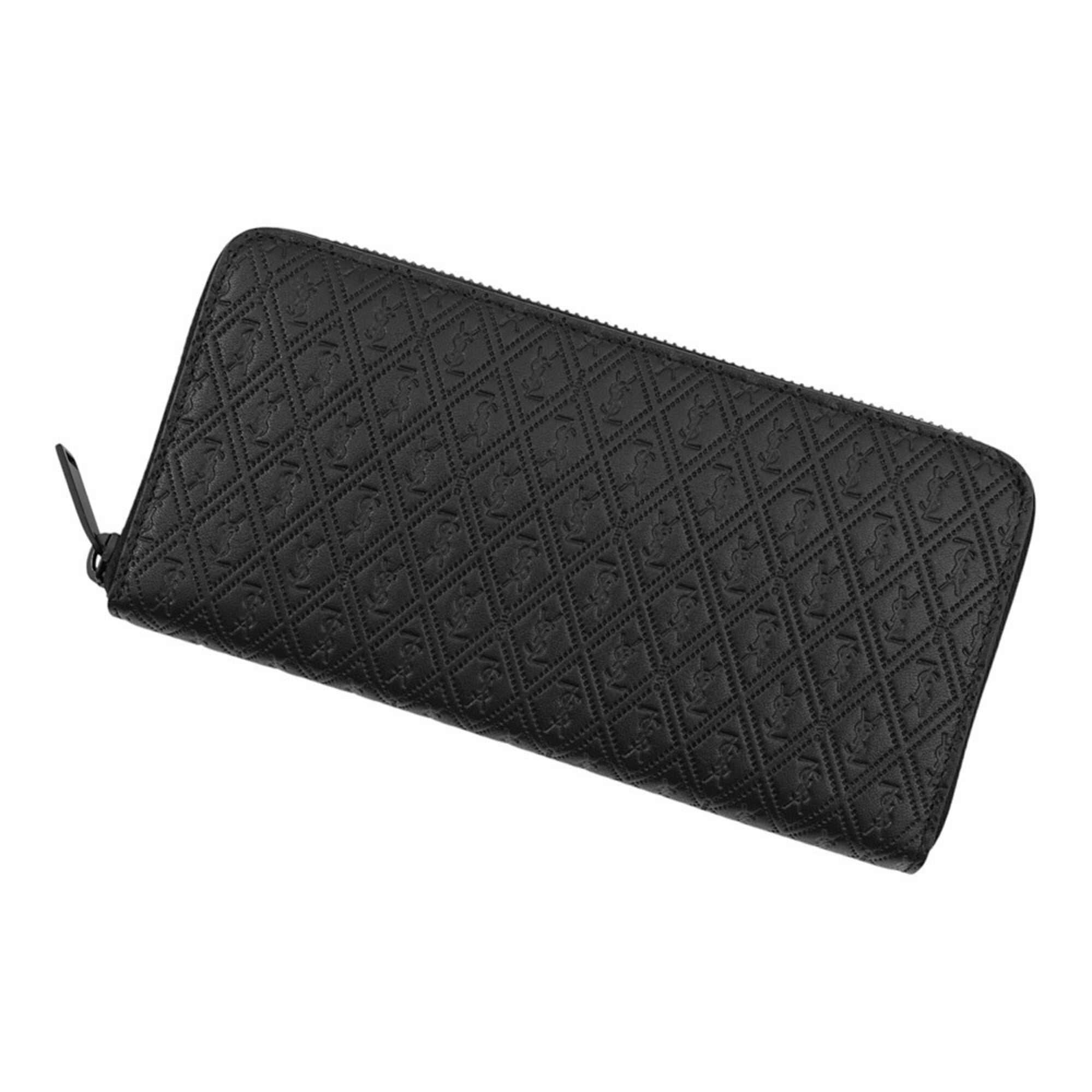 Yves Saint Laurent Black Leather Long Wallet (Bi-Fold) (Pre-Owned)