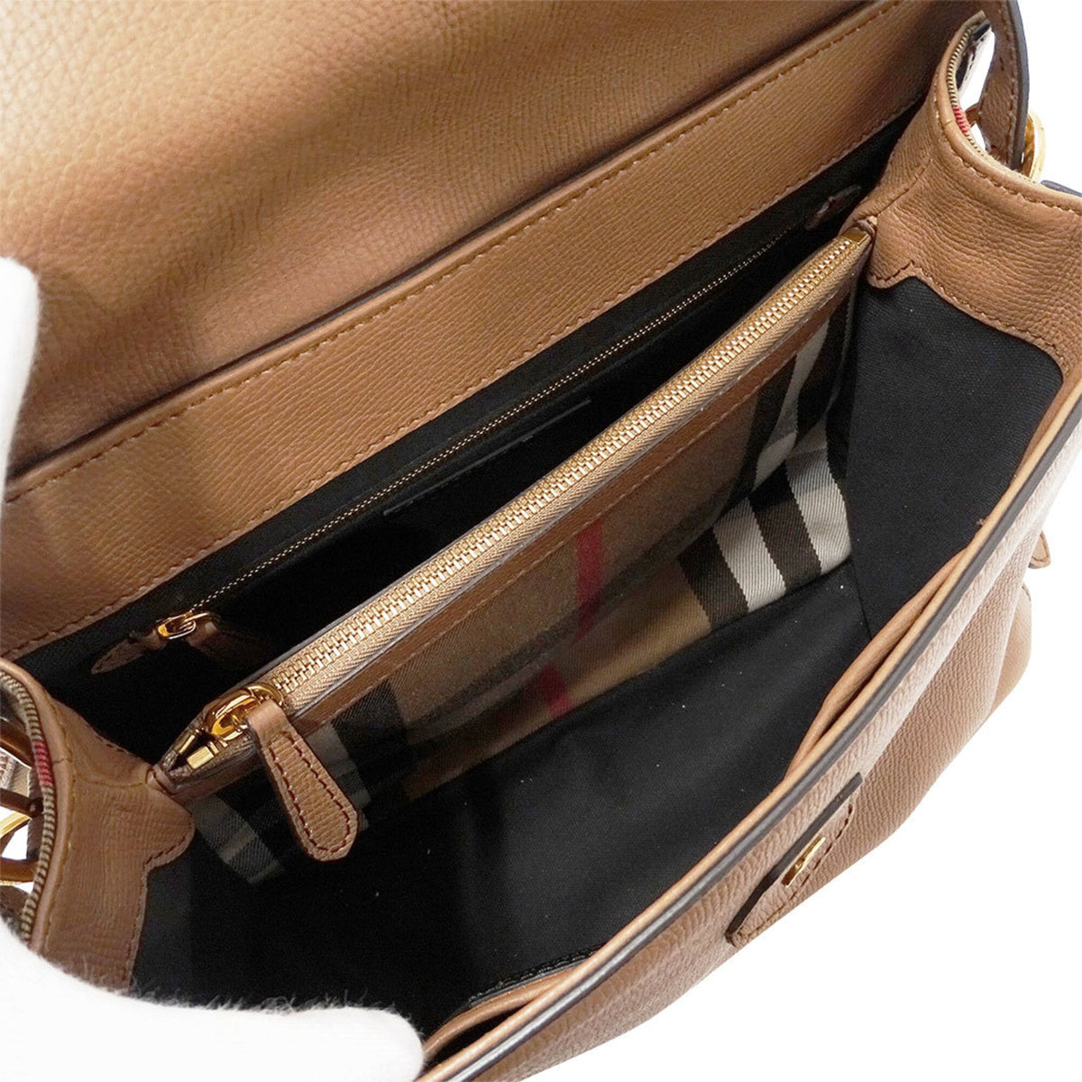Burberry Brown Leather Handbag Shoulder Bag (Pre-Owned)