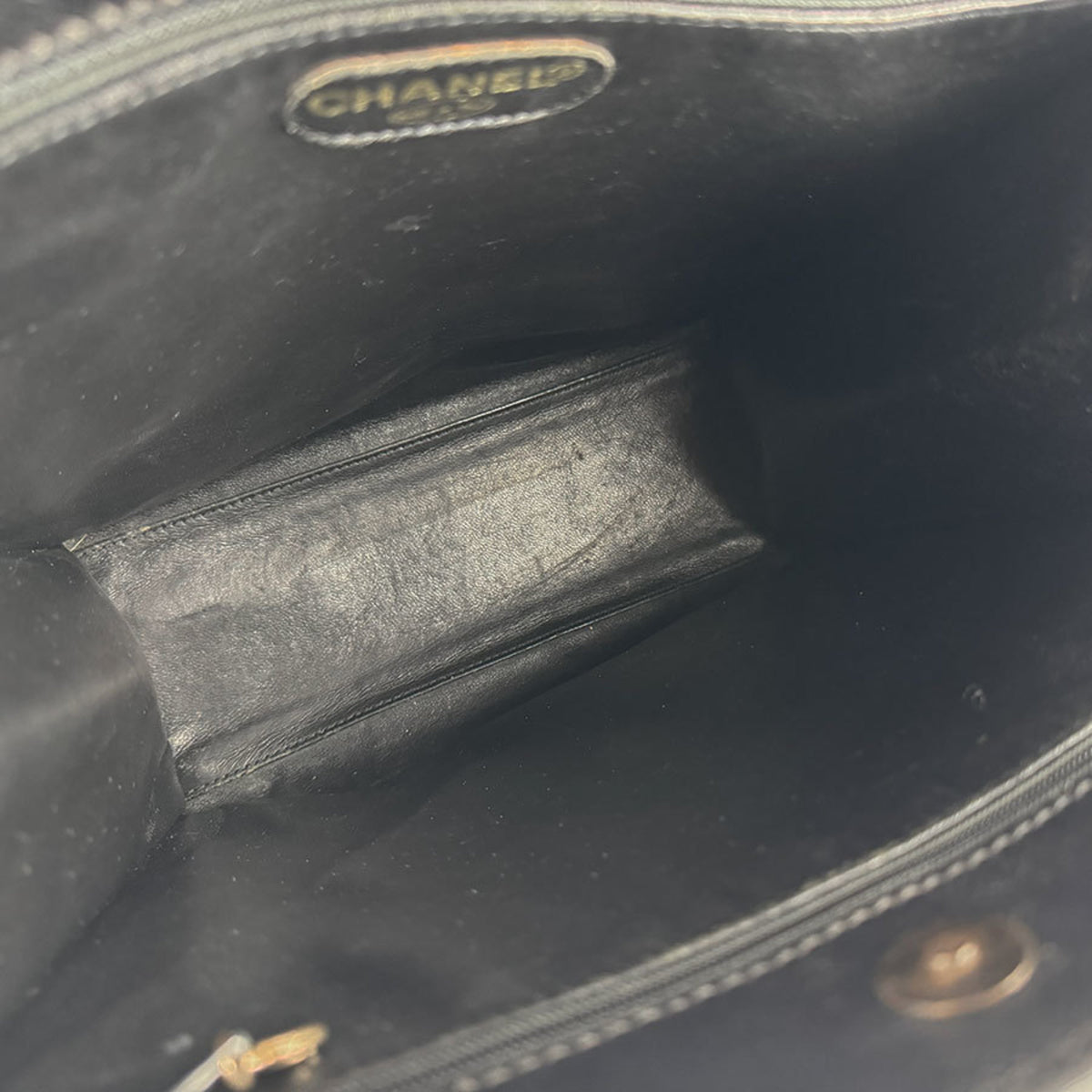 Chanel Black Leather Shoulder Bag Tote Bag (Pre-Owned)