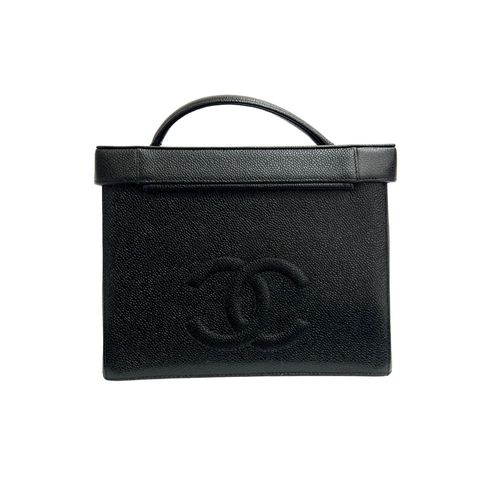 Chanel Black Grained Calfskin Handbag Shoulder Bag (Pre-Owned)