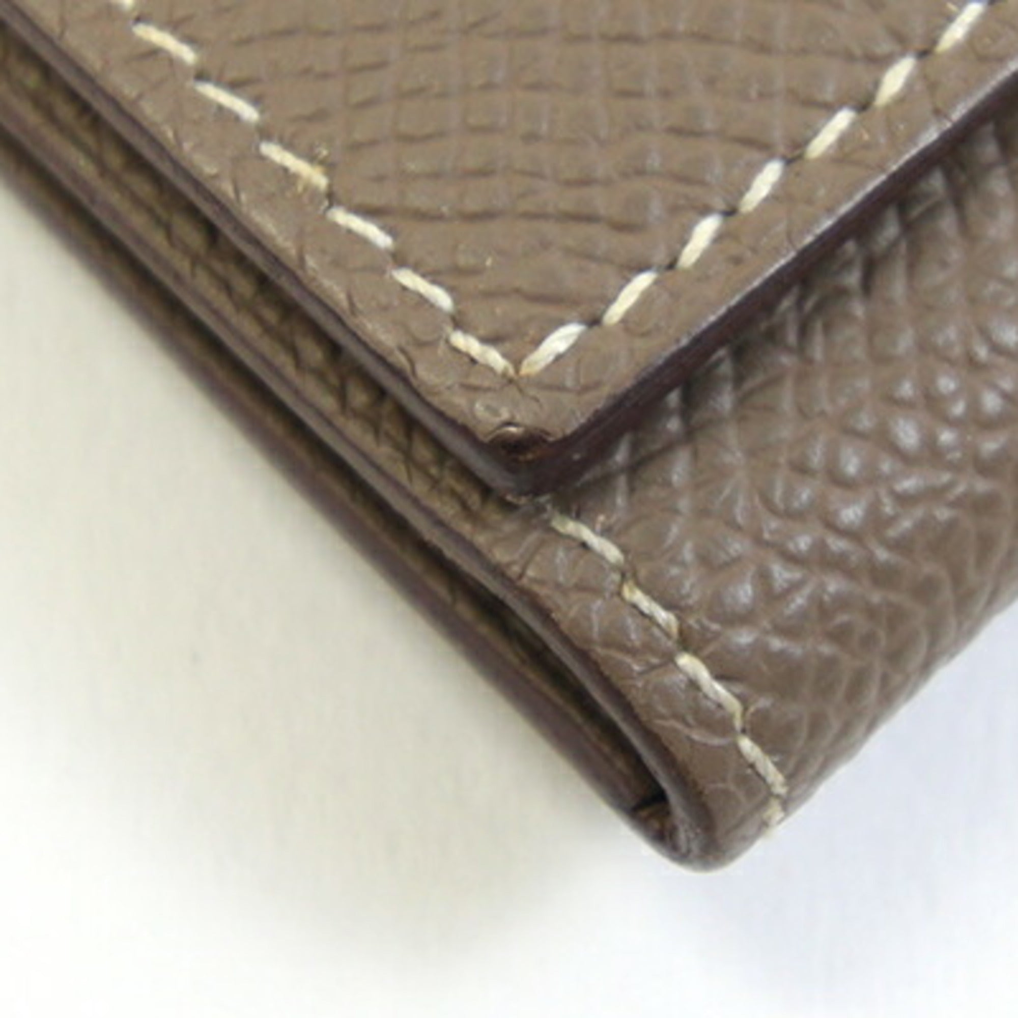 Hermes Etoupe Gray Epsom Leather Long Wallet (Tri-Fold) (Pre-Owned)