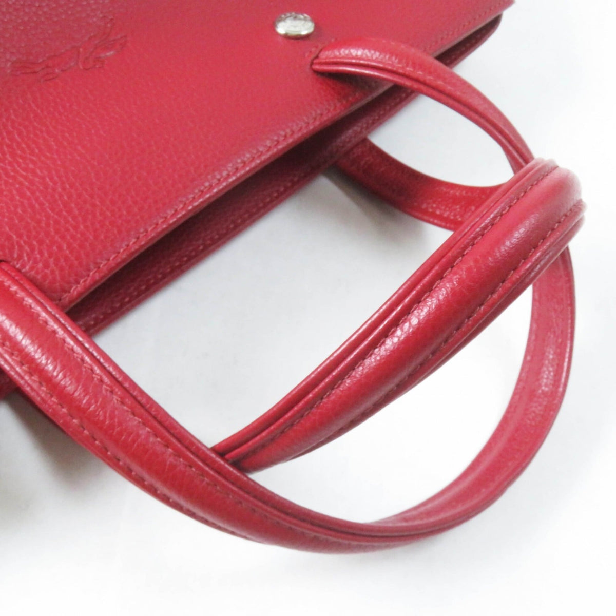 Longchamp Red Color Leather Shoulder Bag (Pre-Owned)