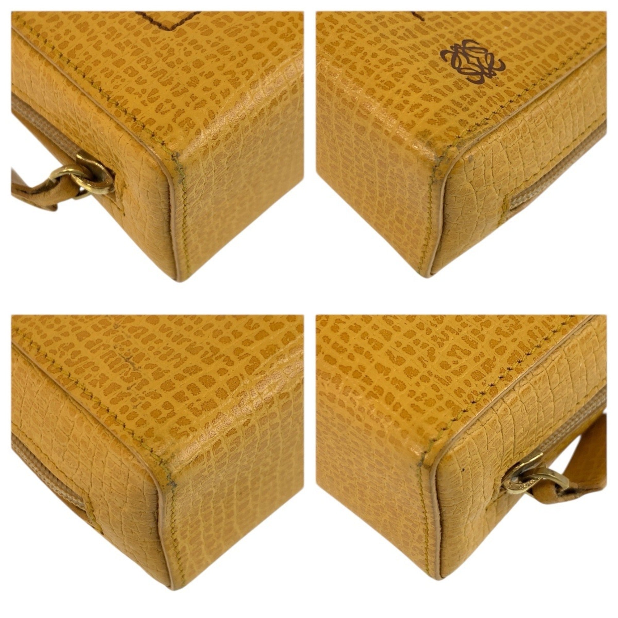 Loewe Yellow Leather Handbag Pouch (Pre-Owned)